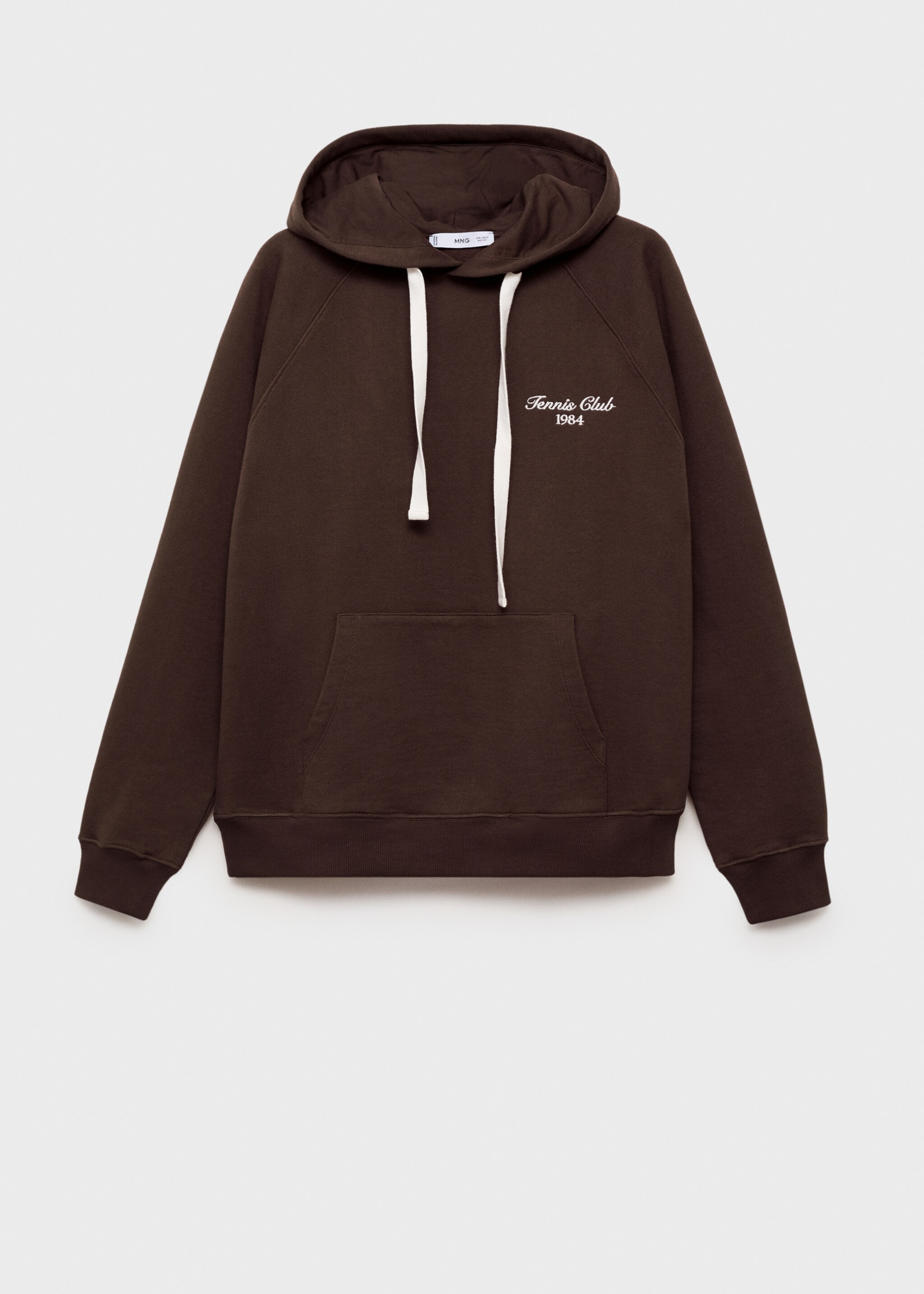 Hooded sweatshirt with printed message - Article without model, Brown. Ref: 87047905-00.