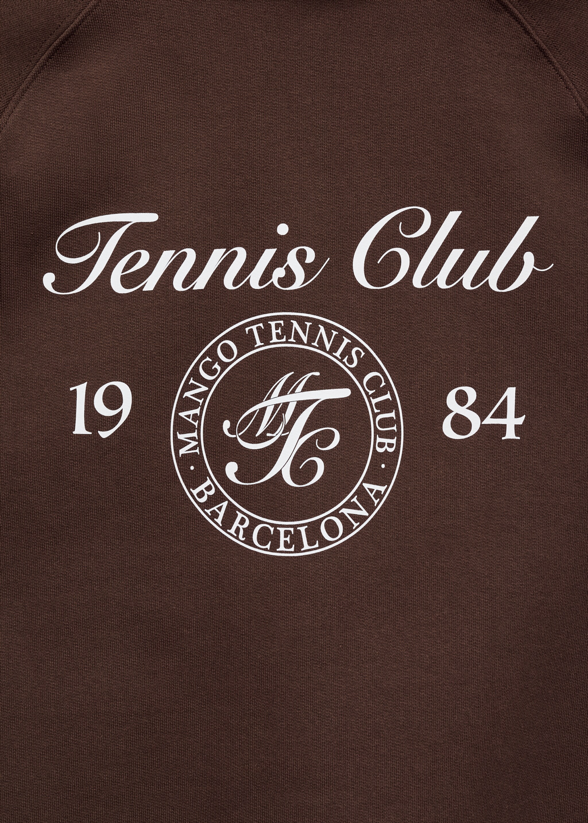 Hooded sweatshirt with printed message - Details of the article 0, Brown. Ref: 87047905-00.