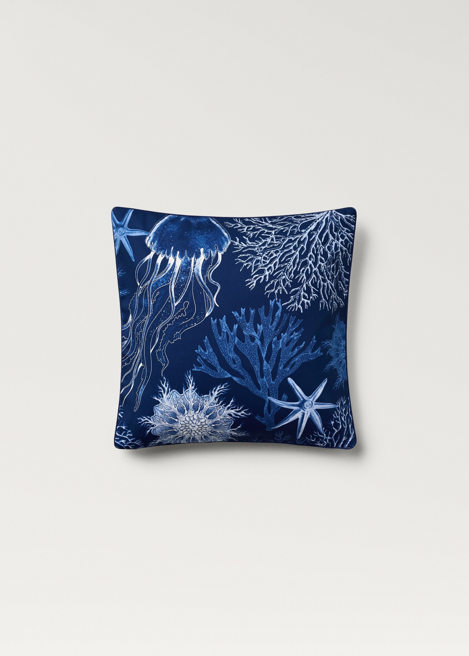 Reversible marine-print cushion cover 45x45 cm - Details of the article 1