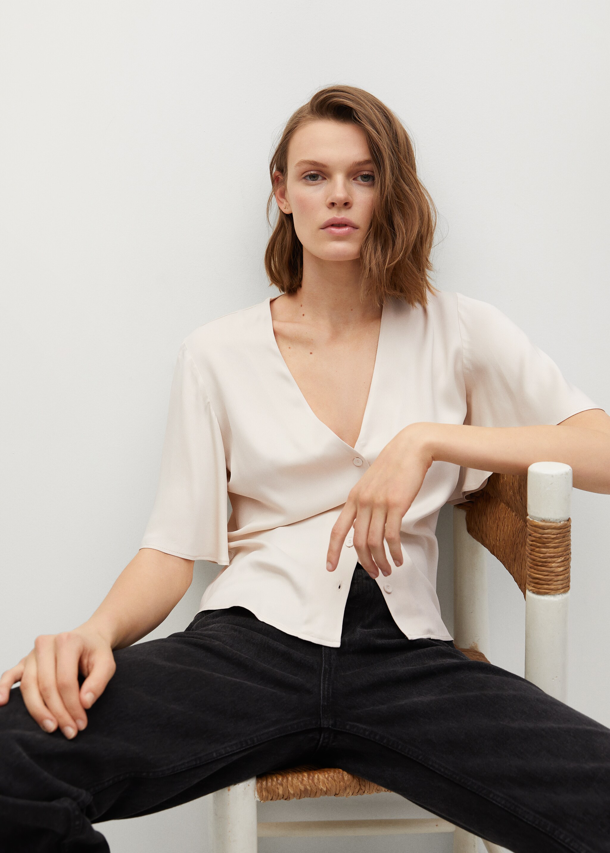 Blusa fluida satinada - Detalle del artículo 1