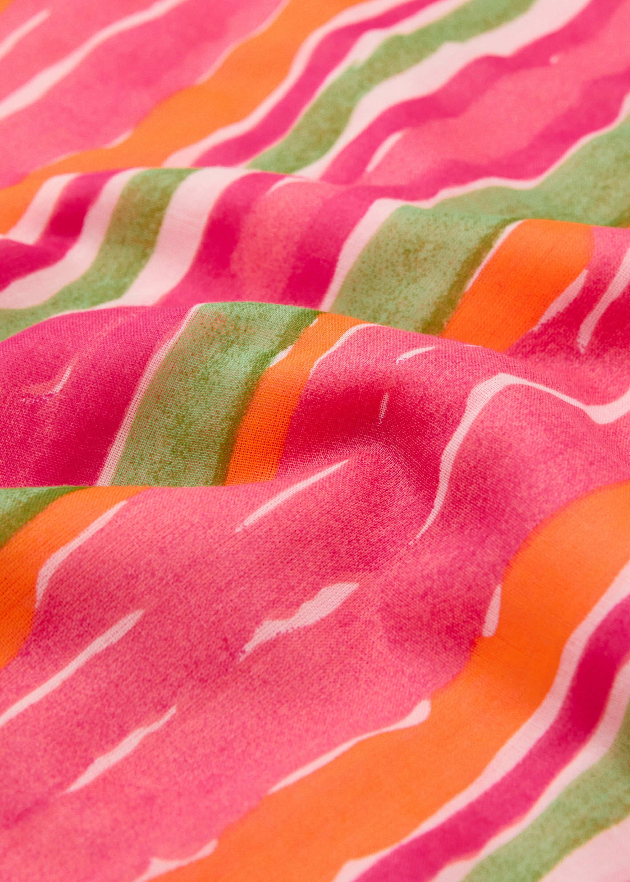 Toalla playa rayas multicolor - Plano medio, Rosa. Ref: 87048261-00.