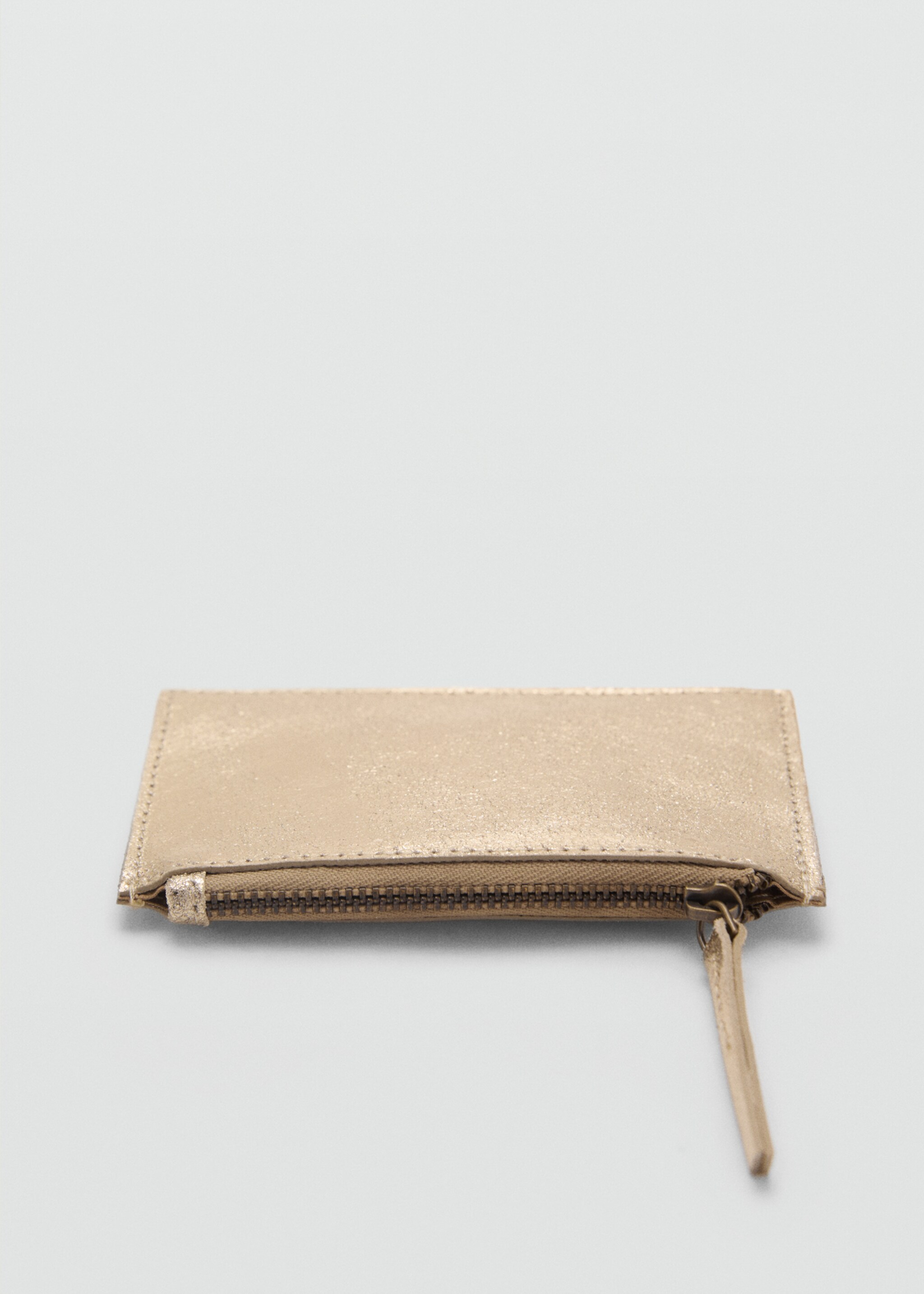 Metallic leather purse - Details of the article 1, Gold. Ref: 87048273-00.
