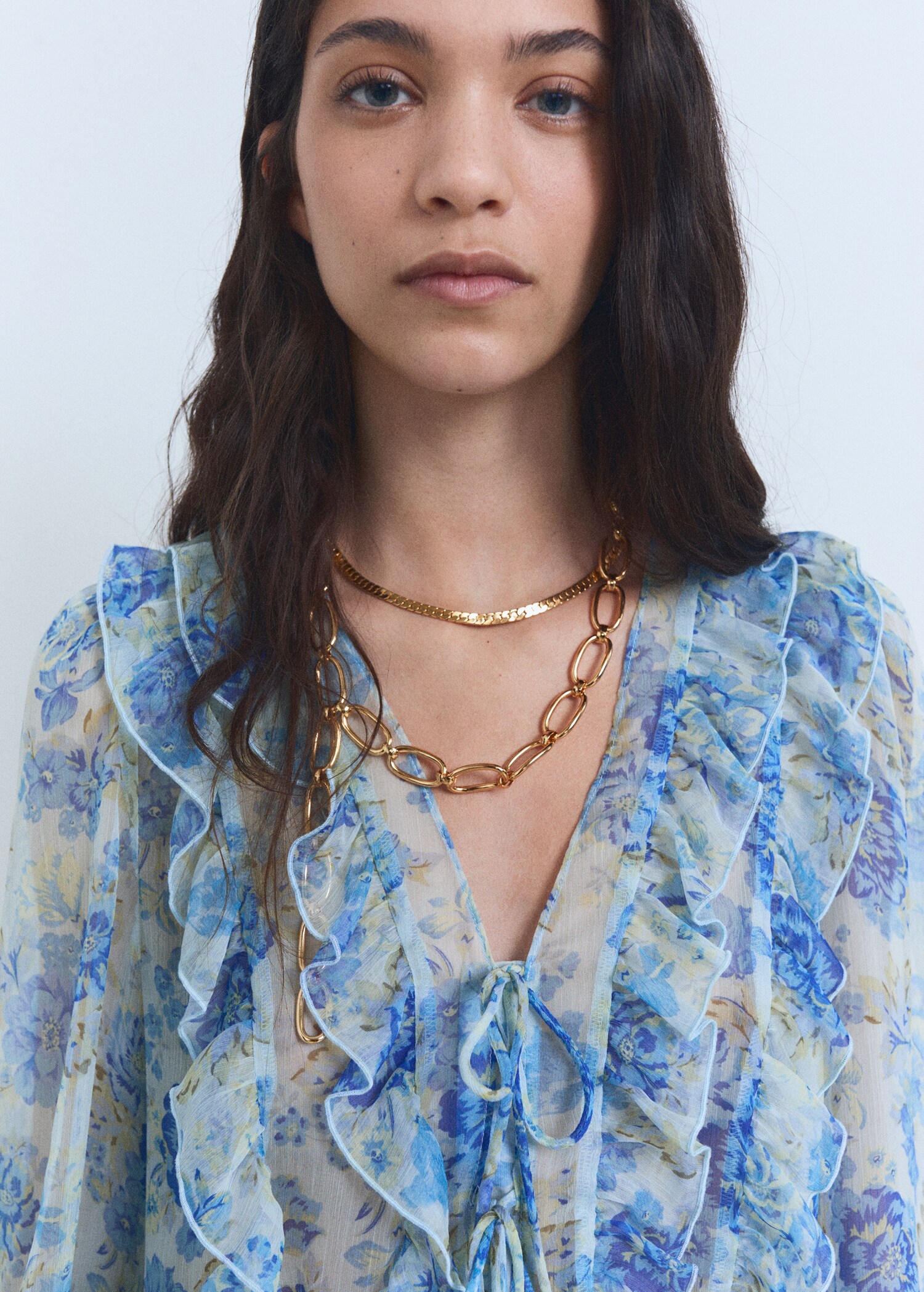 Blouse fleurie volants - Détail de l'article 1