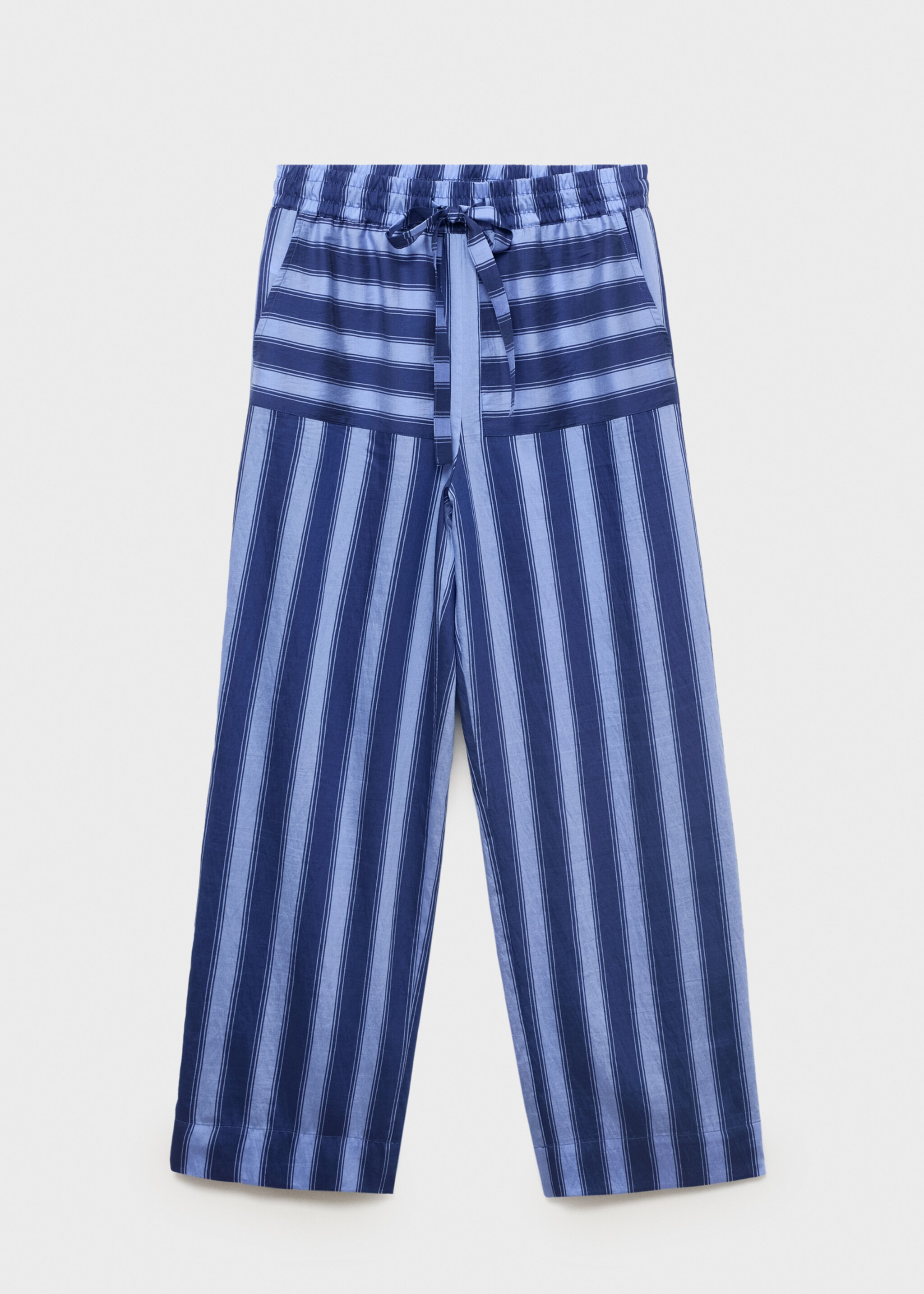 Woven lyocell trousers with two-tone stripes - Article without model, Blue. Ref: 87048651-00.