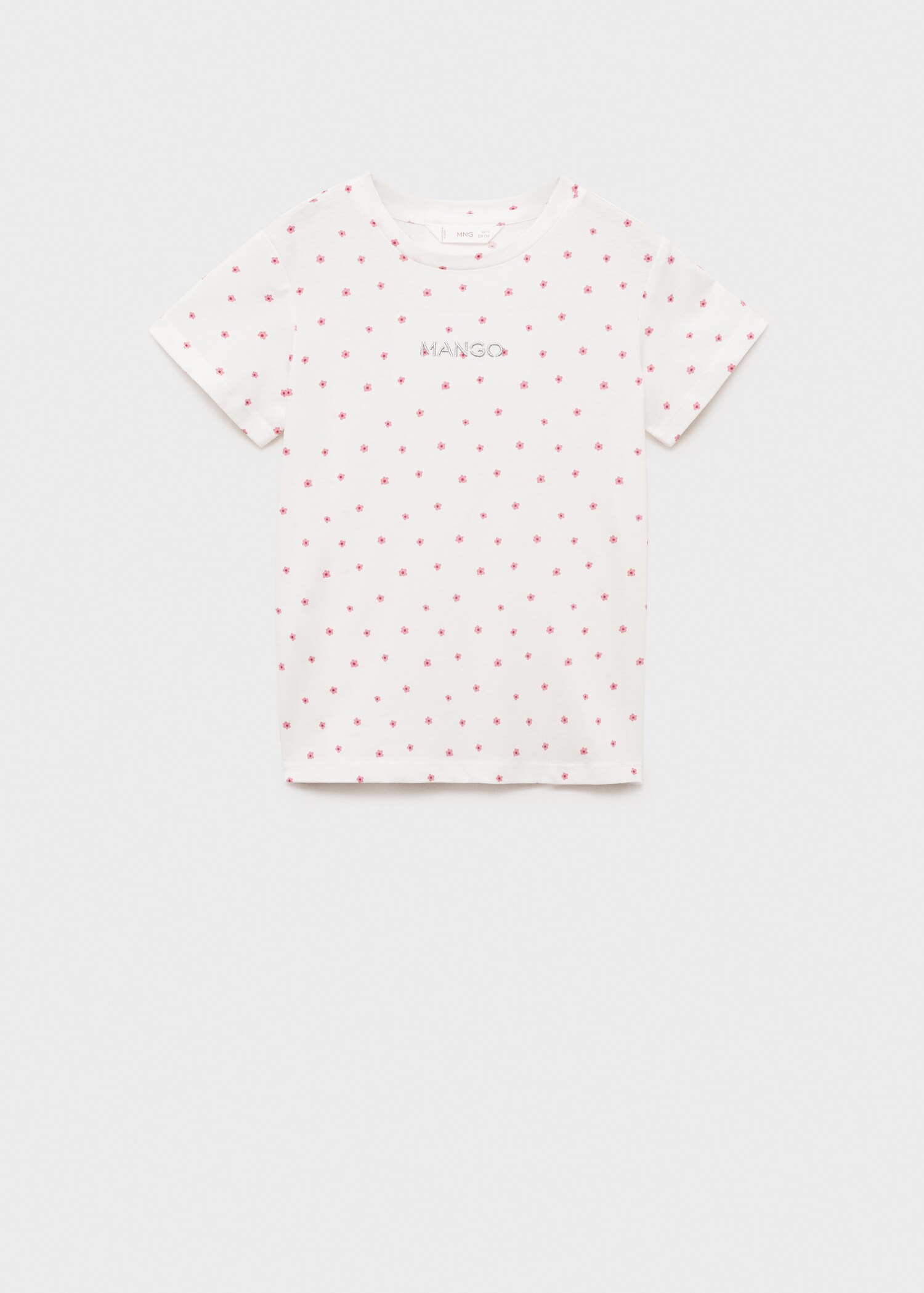 Embroidered detail print t-shirt - Article without model