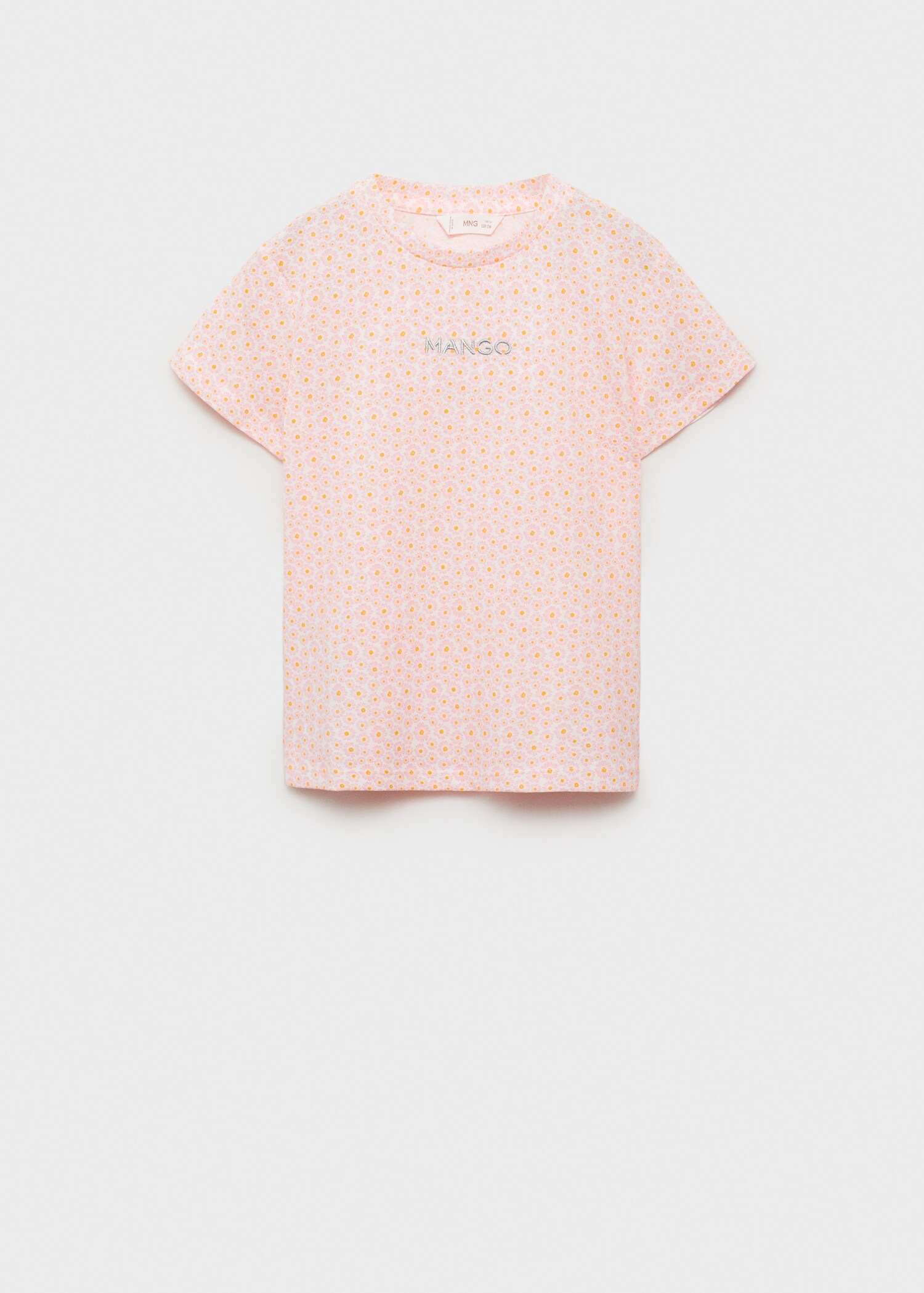 Embroidered detail print t-shirt - Article without model