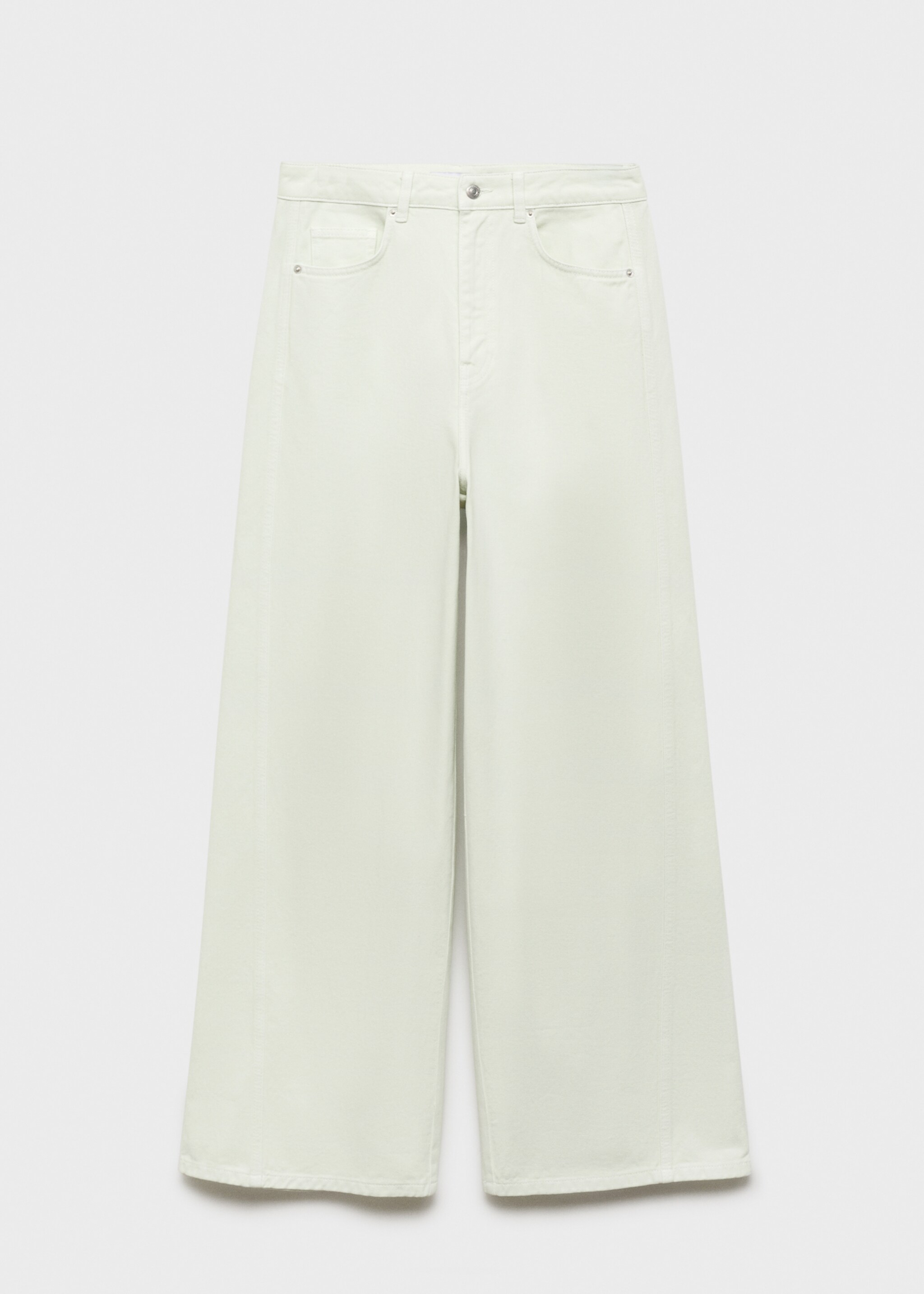 Jeans wideleg normalt liv - Artikkel uten modell, Pastellgrønn. Ref: 87049065-00.