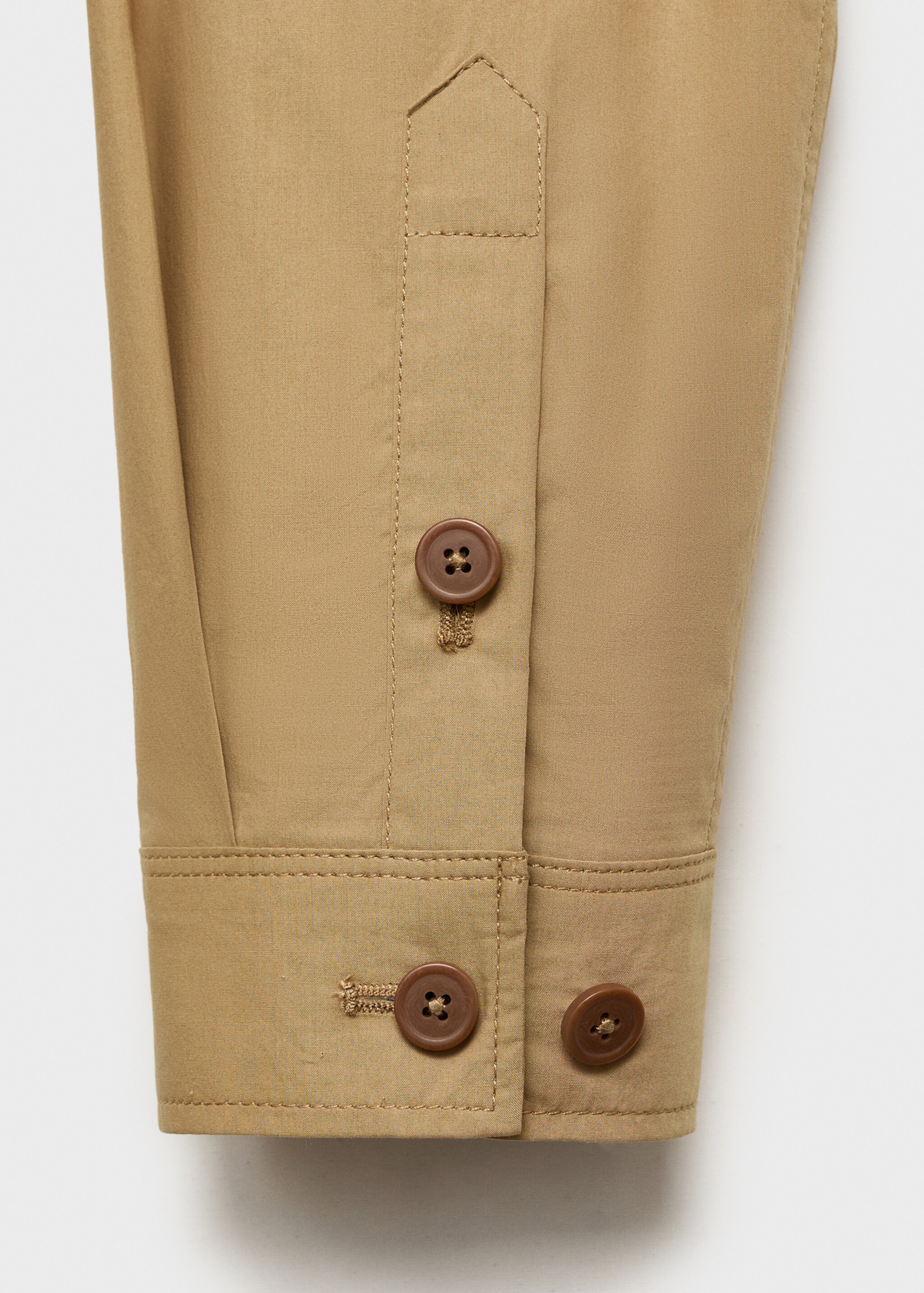 Cotton overshirt with pocket - Details of the article 0, Beige. Ref: 87049204-00.