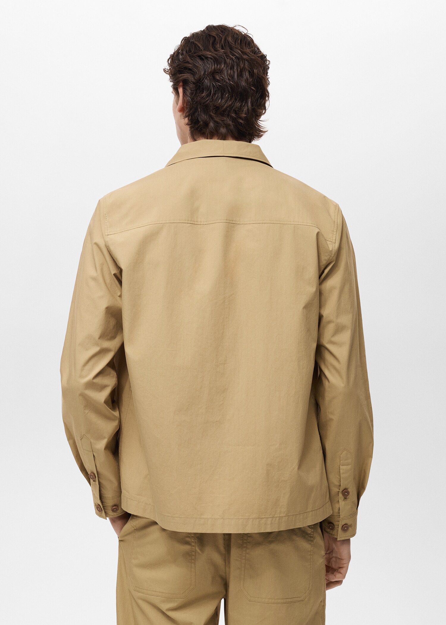 Cotton overshirt with pocket - Reverse of the article