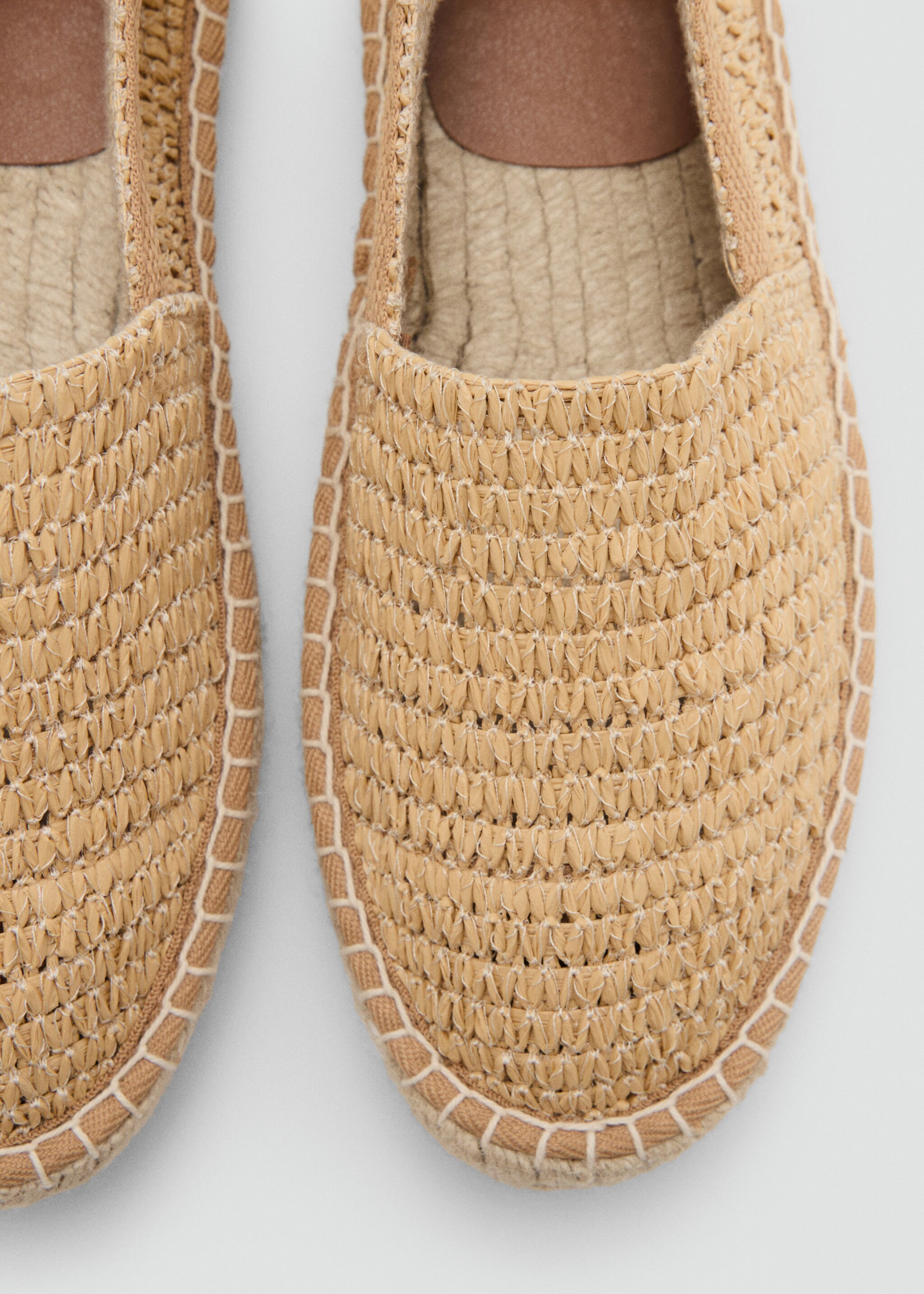 Raffia espadrilles - Details of the article 1, Sand. Ref: 87049205-00.