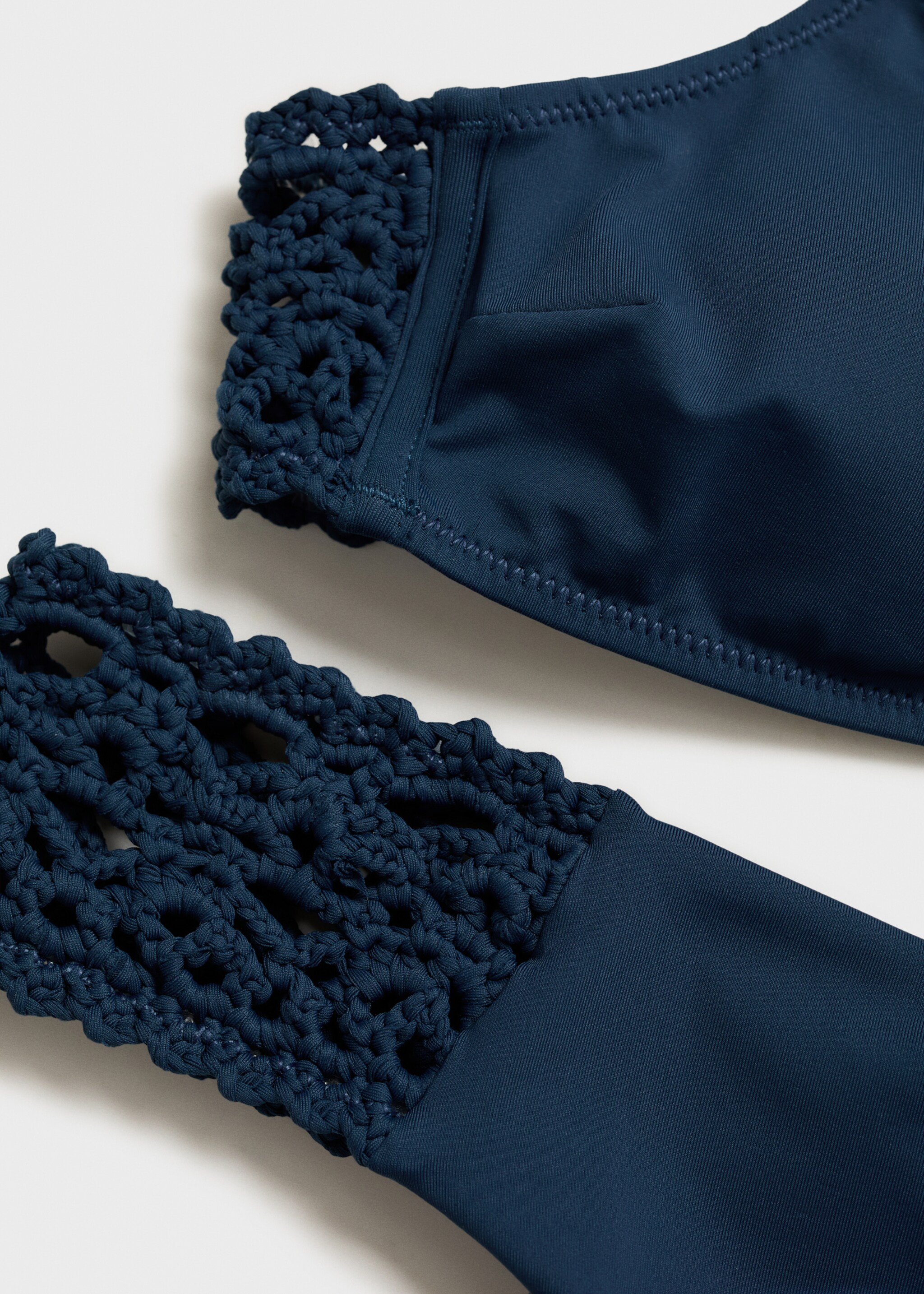 Top de biquíni combinado de croché - Pormenor do artigo 0, Azul-petróleo. Ref: 87049208-00.