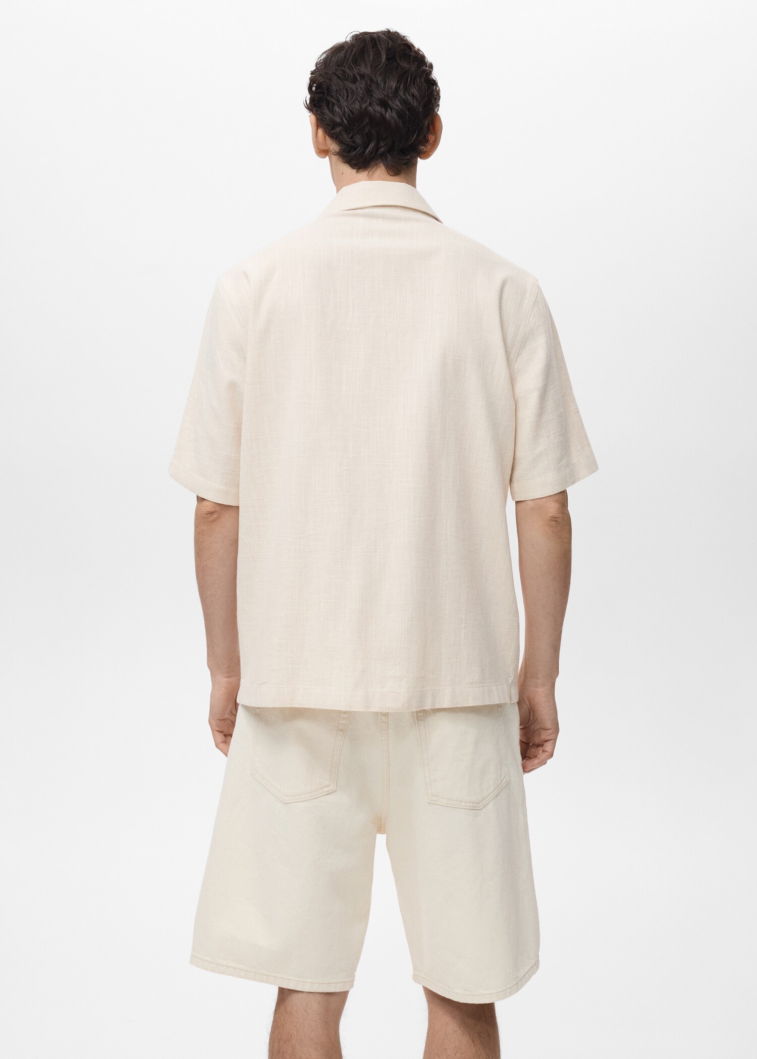 Slim Fit-Hemd aus Baumwolle mit Leinen - Rückseite des Artikels