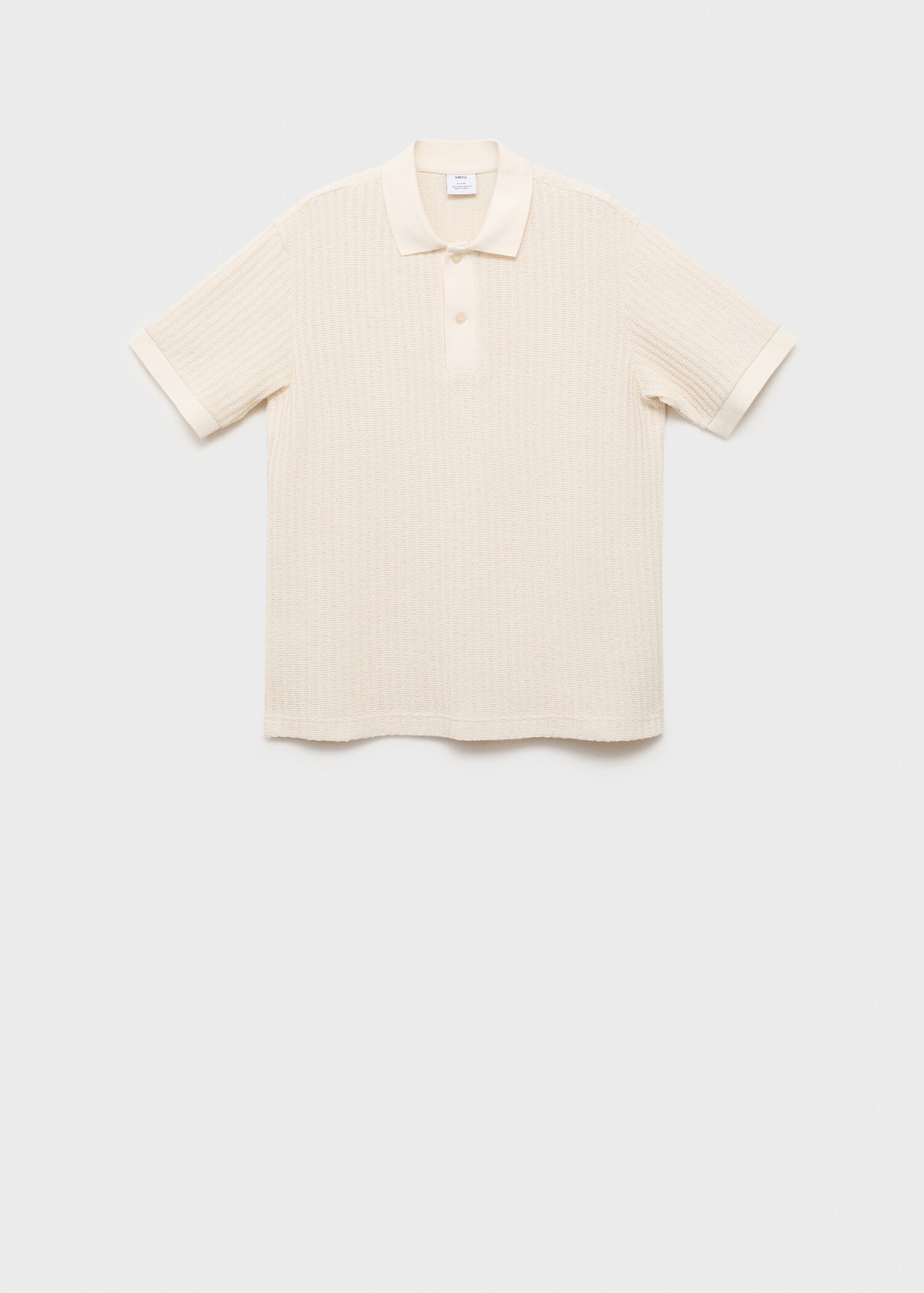 Thick rib-knit polo shirt - Article without model