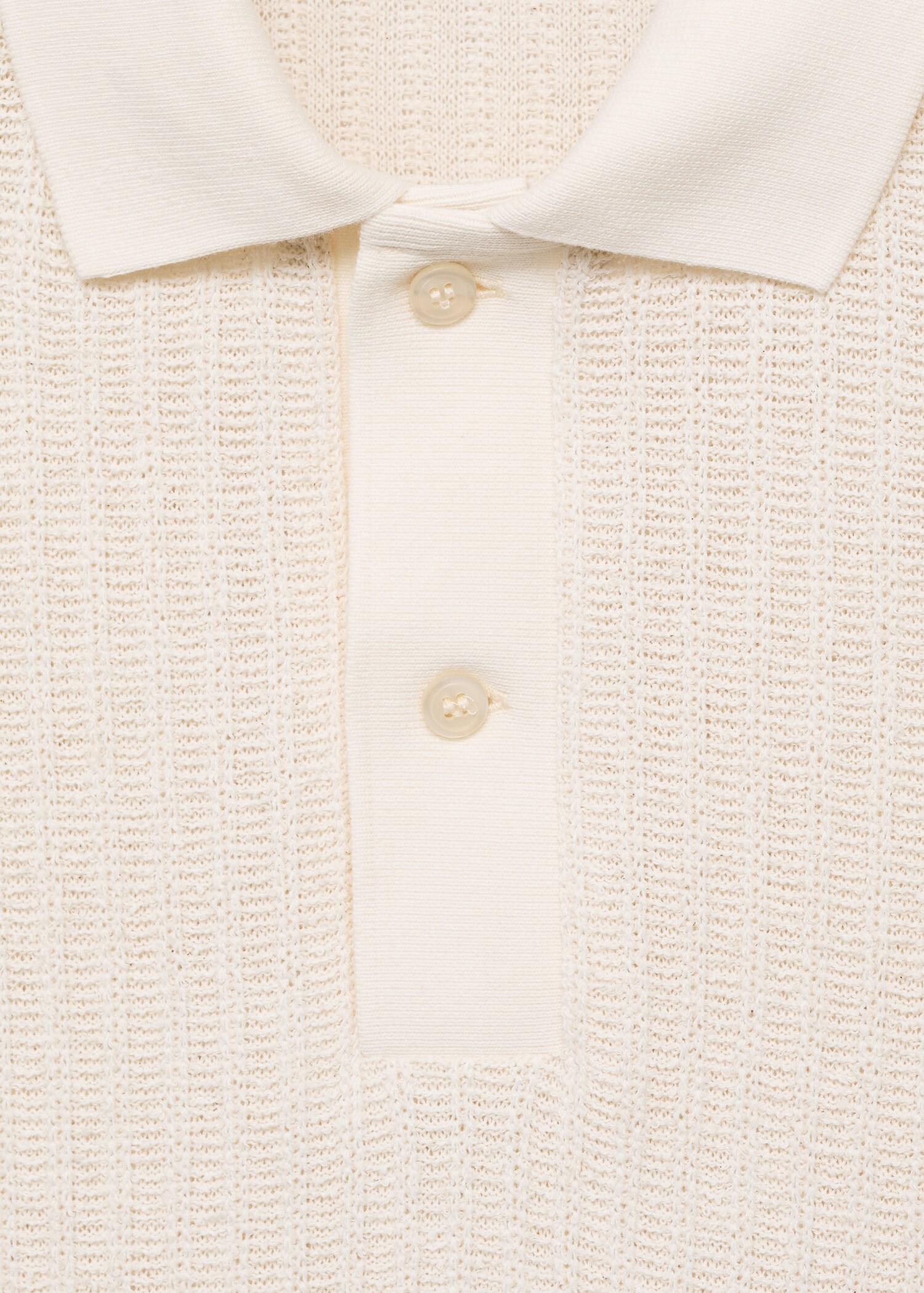 Thick rib-knit polo shirt - Details of the article 8