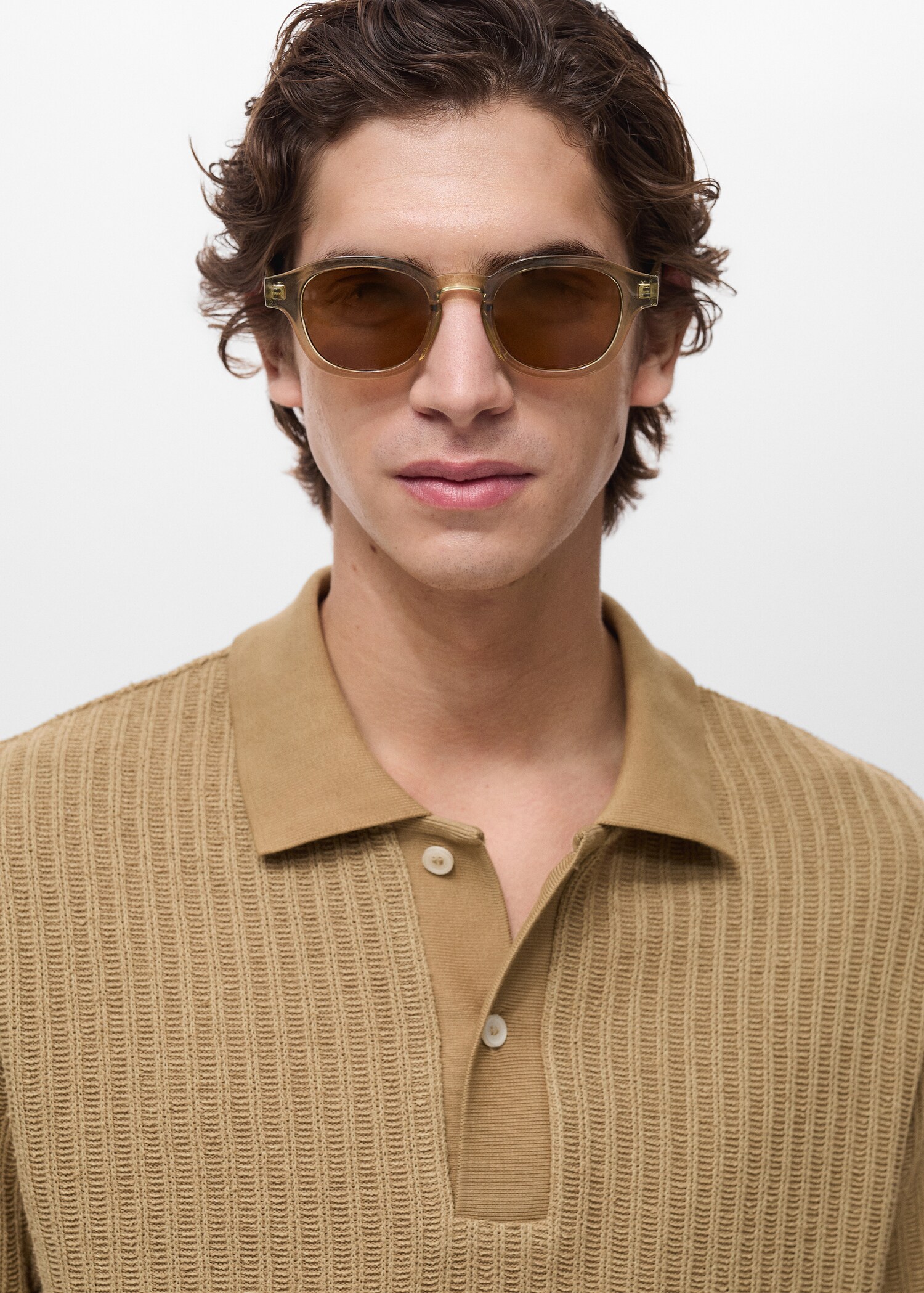 Geripptes Grobstrick-Poloshirt - Detail des Artikels 1