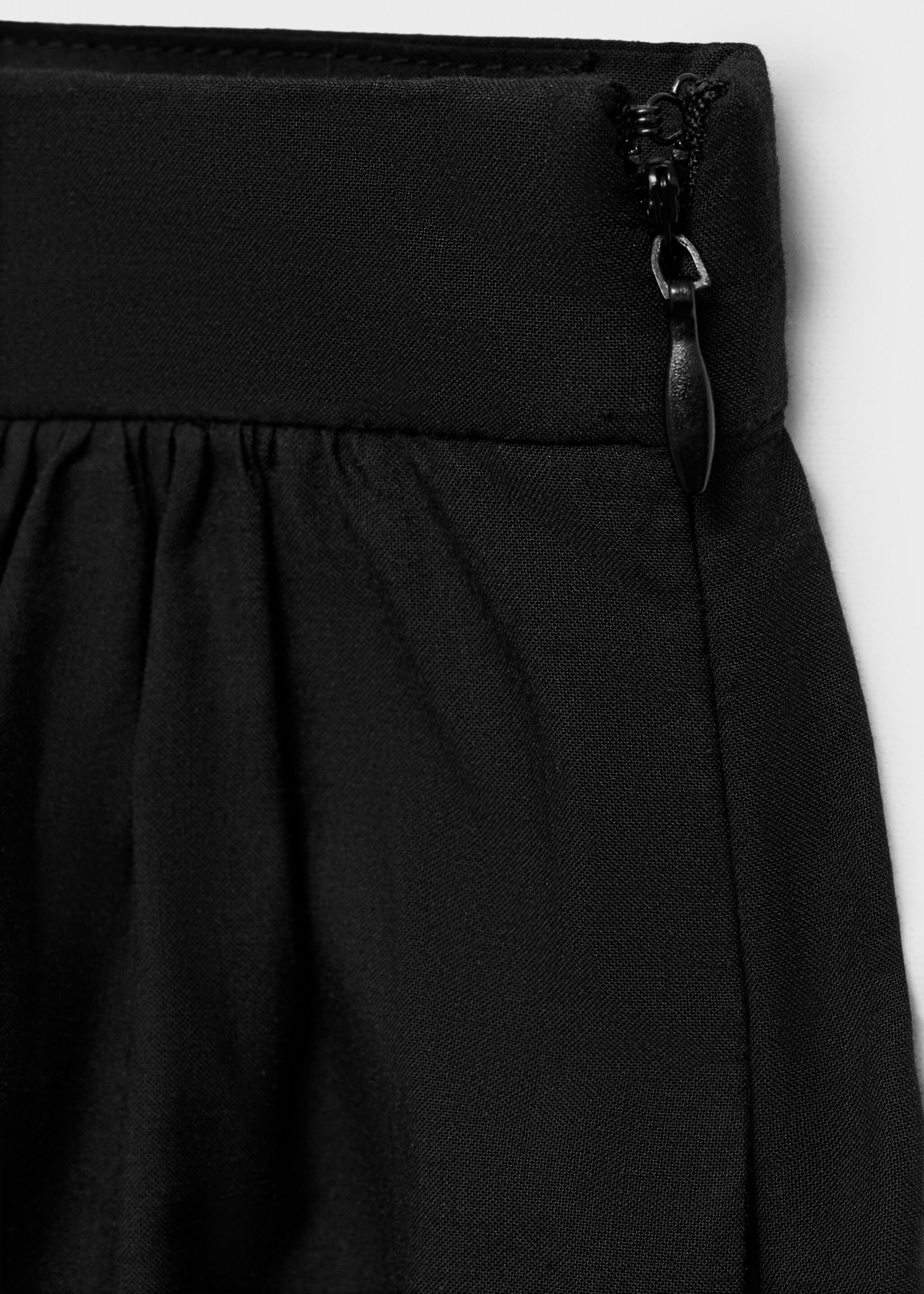 Cotton skirt with embroidered hem - Details of the article 8, Black. Ref: 87049219-00.