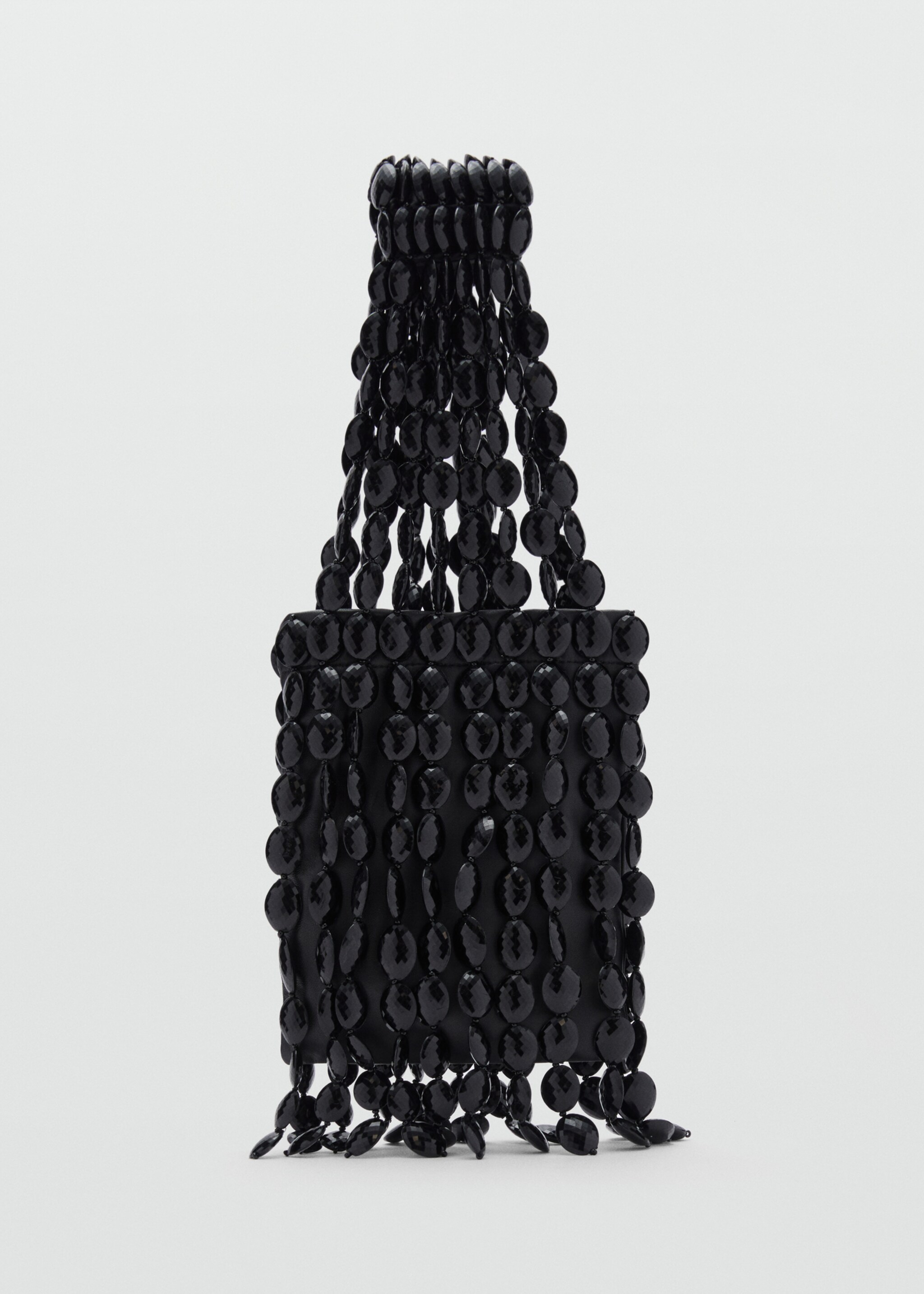 Τσάντα χεριού δερμάτινη χάντρες - Προϊόν χωρίς μοντέλο, Μαύρο. Ref: 87050220-00.