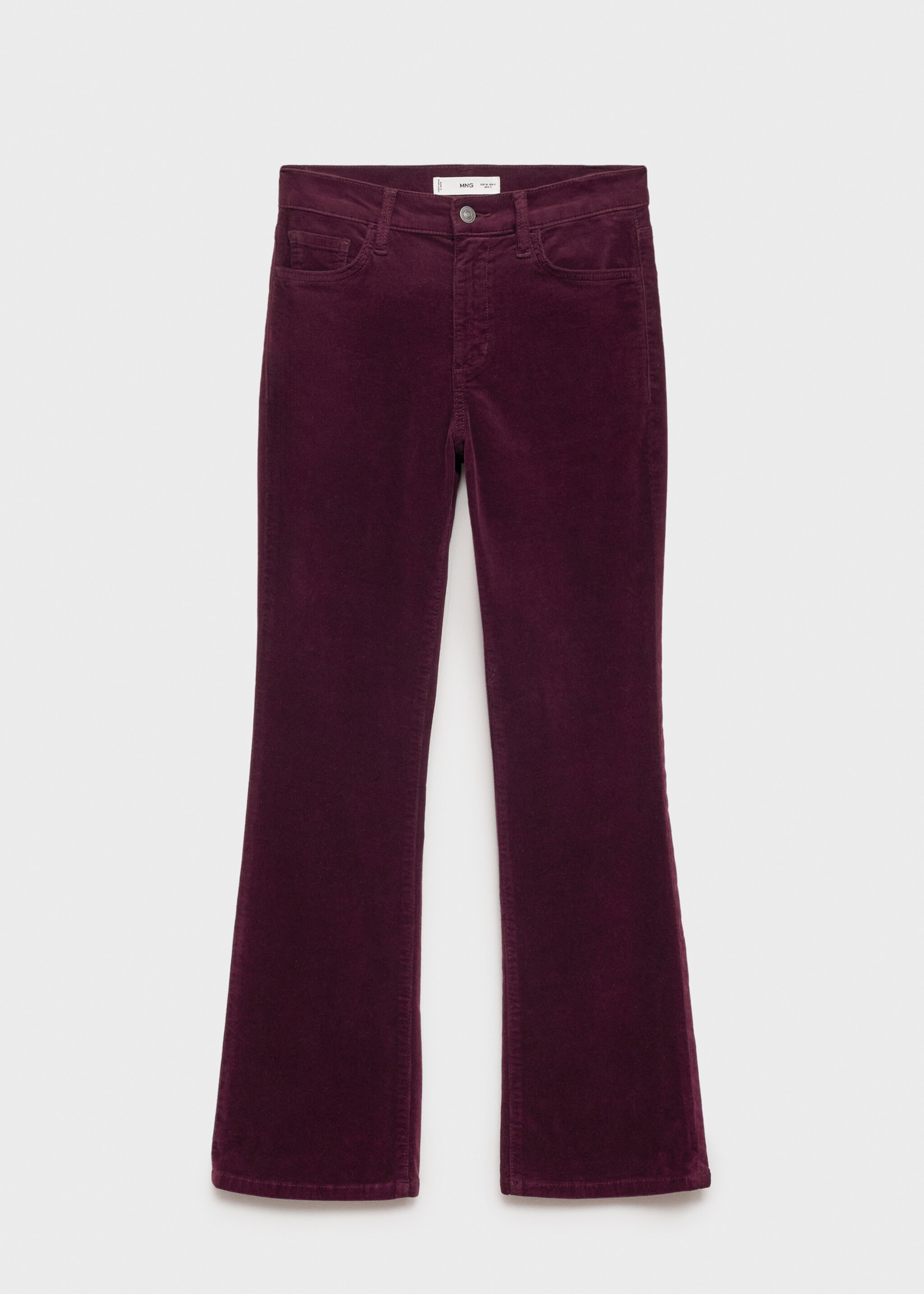 Sienna flared cropped corduroy trousers - Article without model, Wine. Ref: 87050227-00.