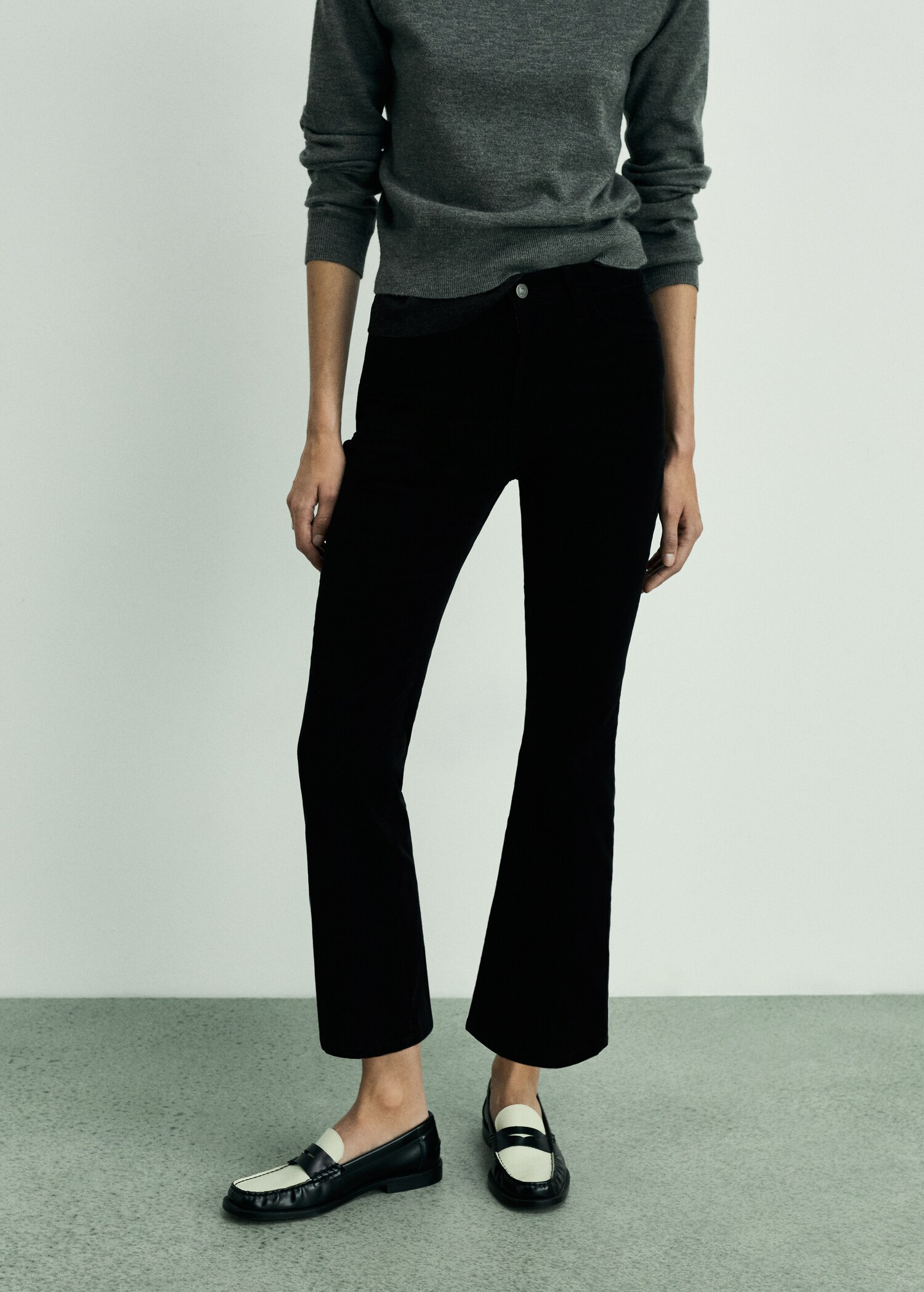 Sienna flared cropped corduroy trousers - Medium plane