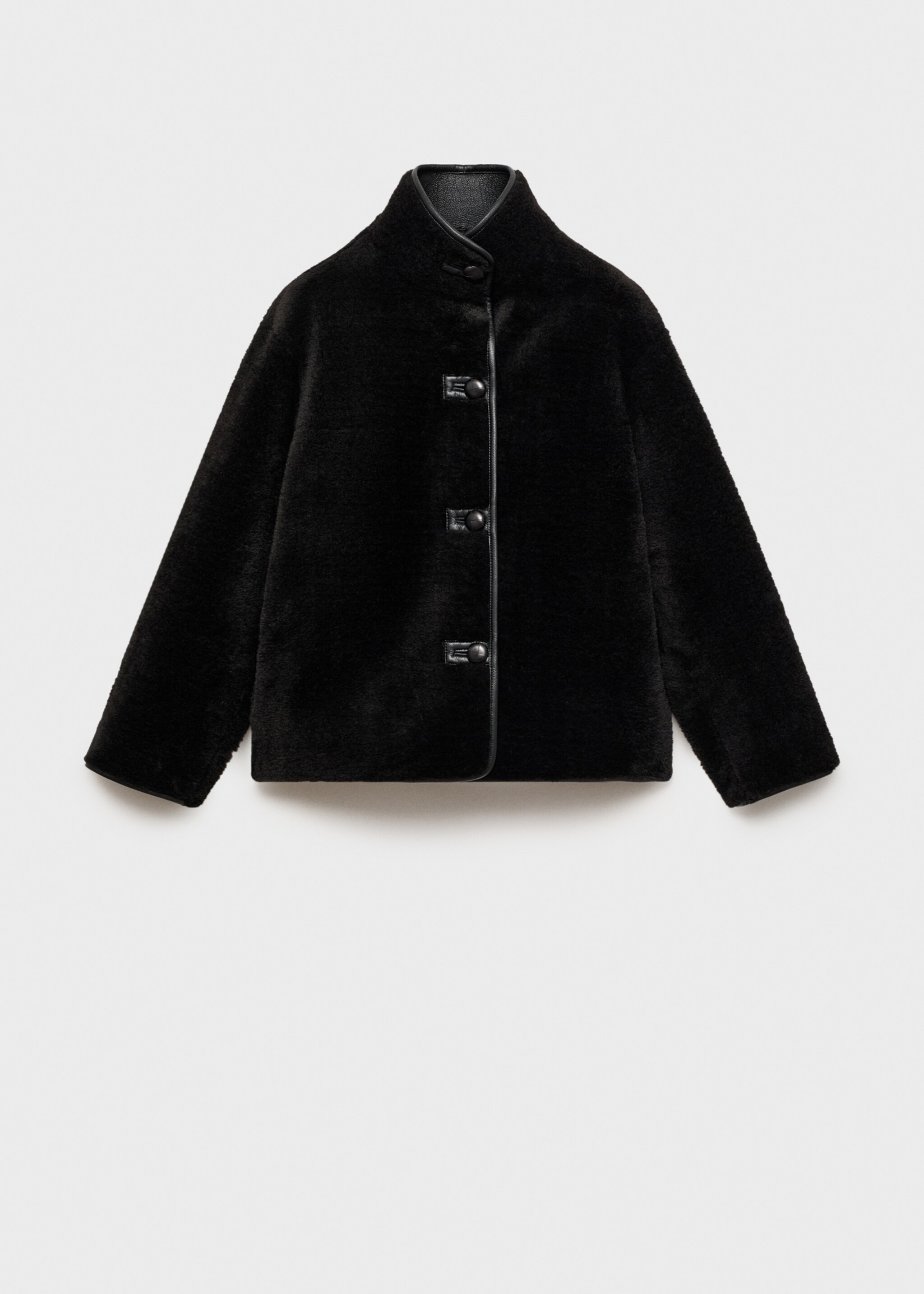 Short faux-fur coat - Article without model, Black. Ref: 87050232-00.