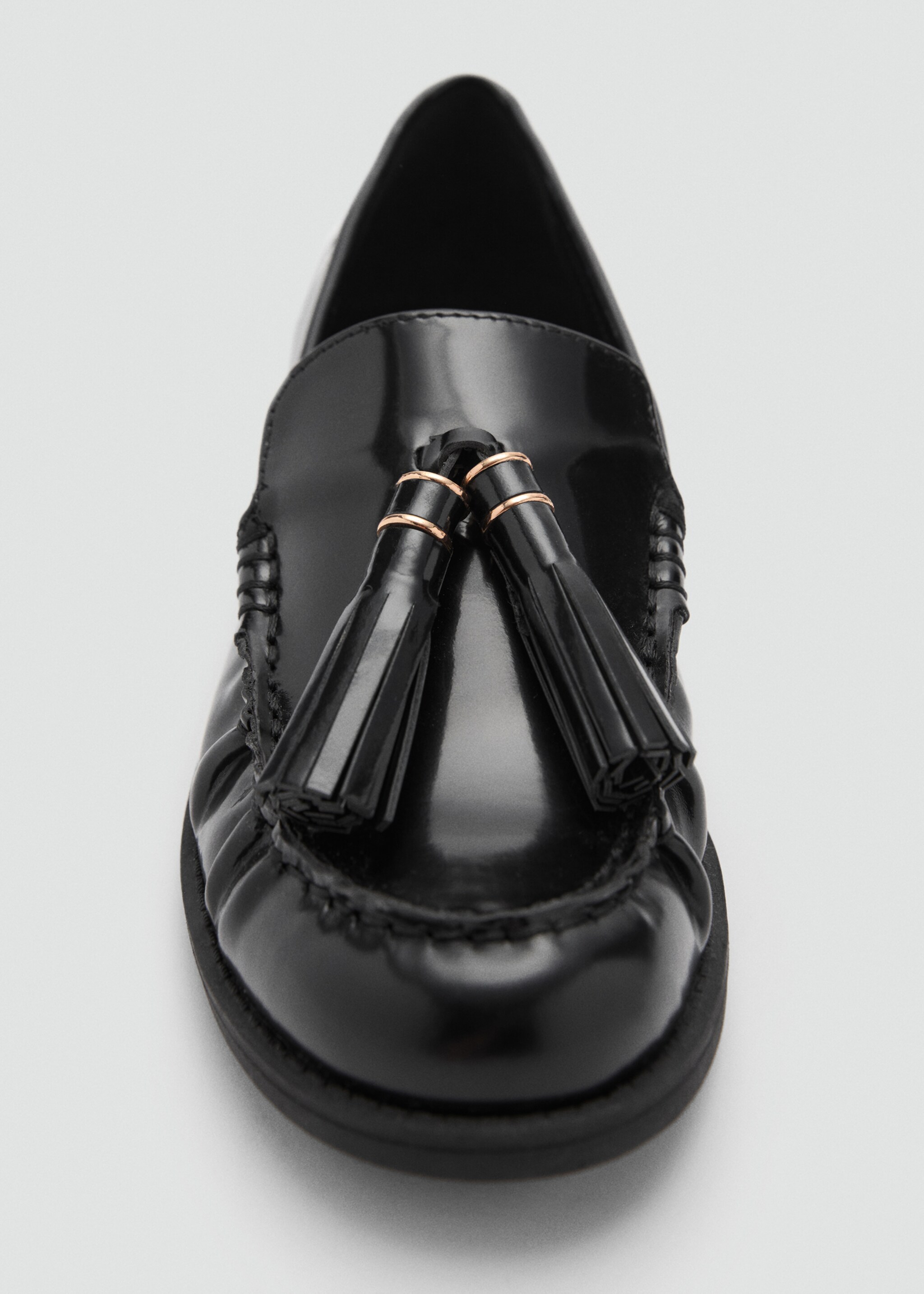 Leather loafers with tassels - Details of the article 1, Black. Ref: 87050235-00.