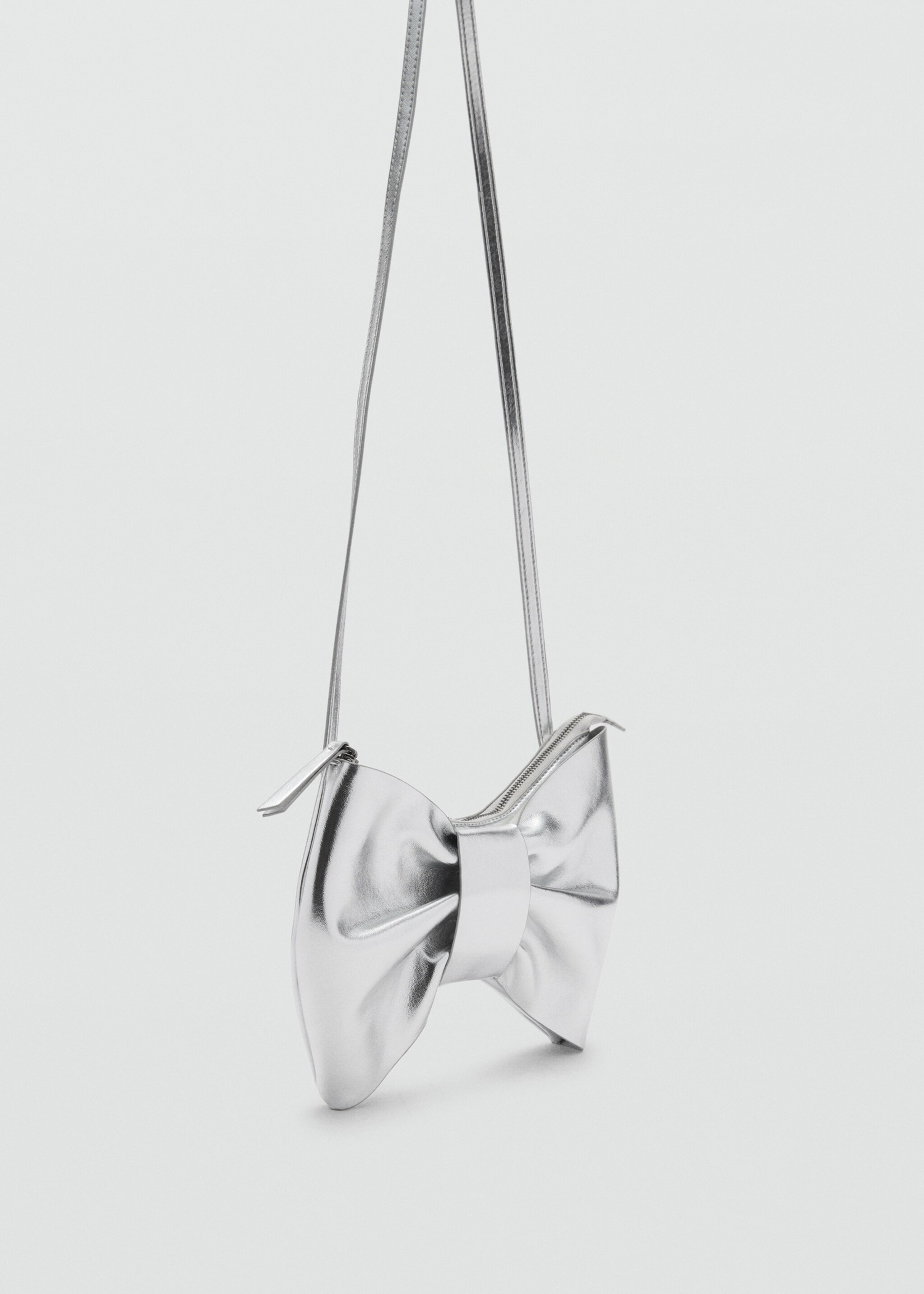 Metallic bow bag - Medium plane, Silver. Ref: 87050263-00.