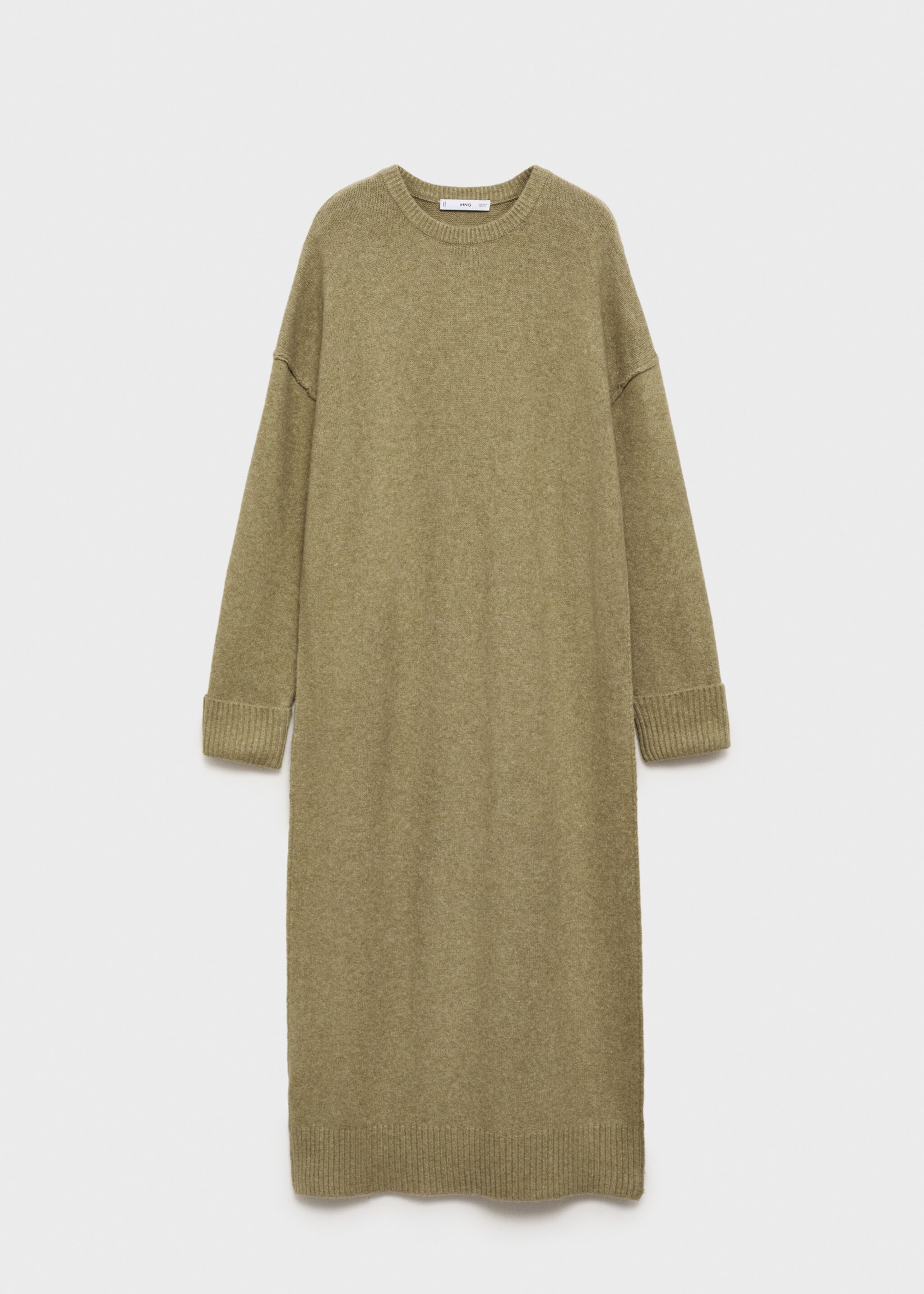 Robe maille bords côtelés - Article sans modèle, Vert moyen. Ref: 87050283-00.