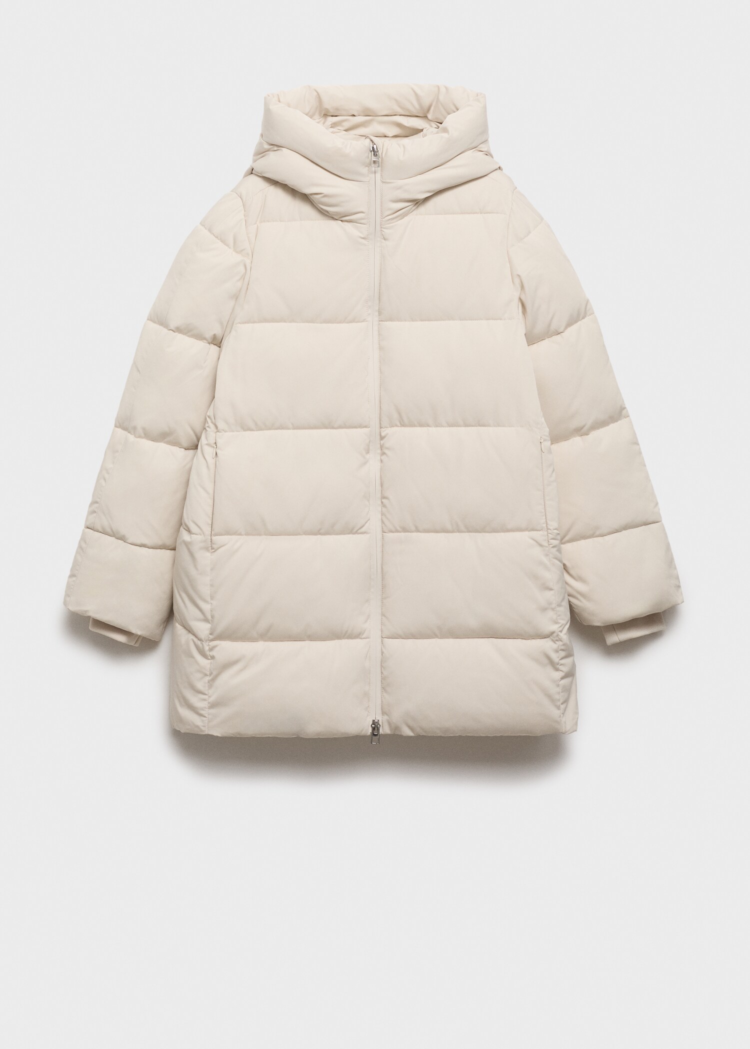 Midi quilted anorak with hood - Article without model