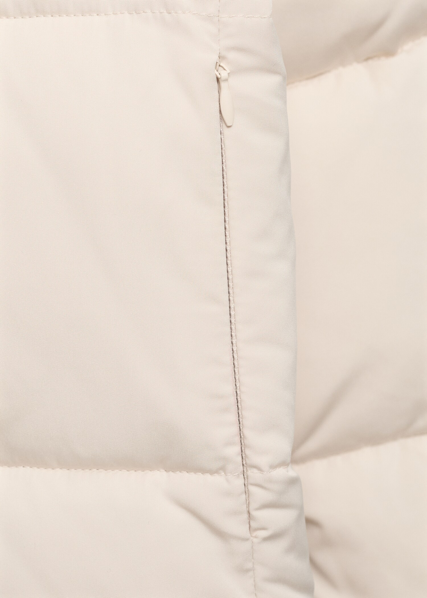 Midi quilted anorak with hood - Details of the article 0