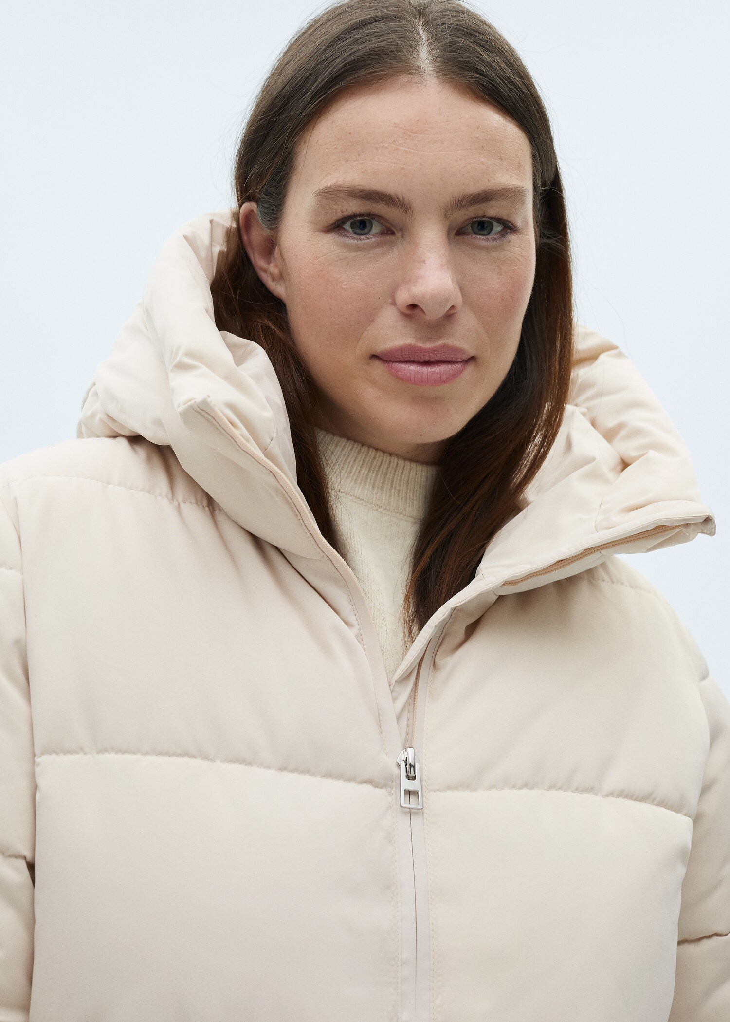 Midi quilted anorak with hood - Details of the article 4