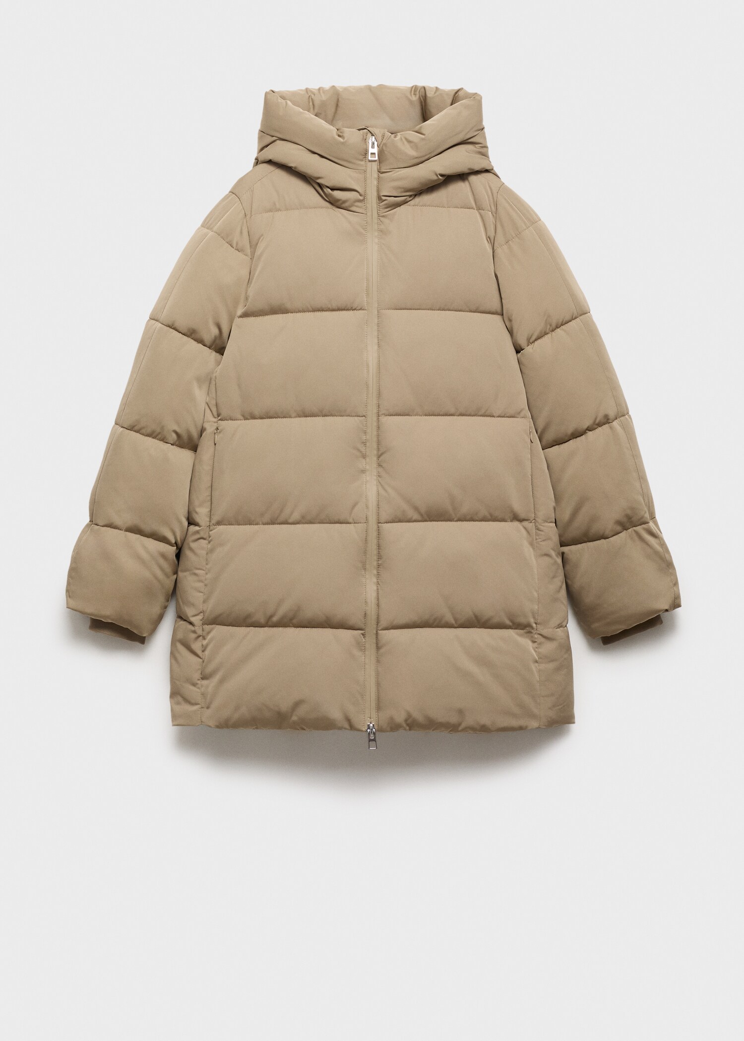 Midi quilted anorak with hood - Article without model