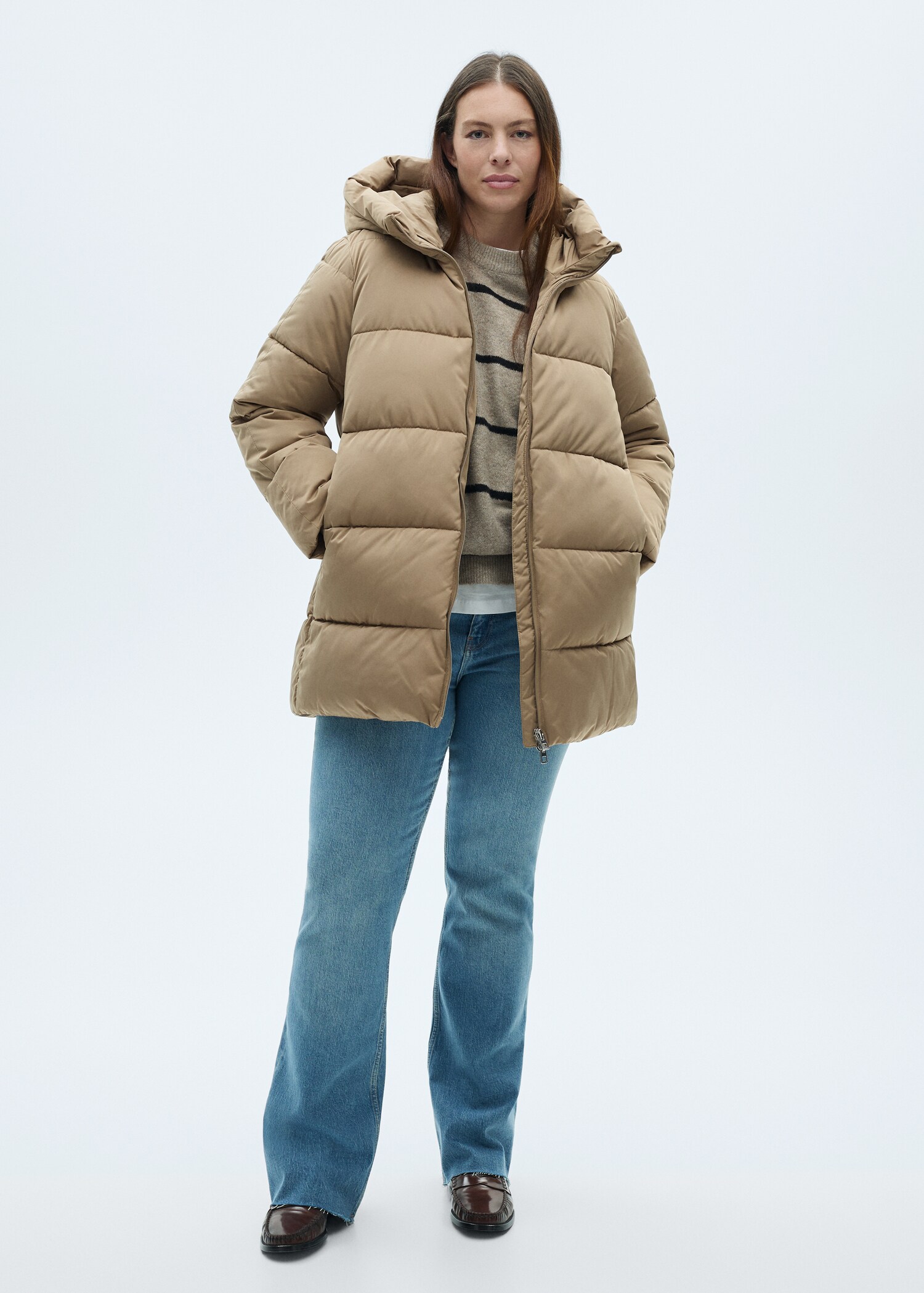 Midi quilted anorak with hood - Details of the article 3