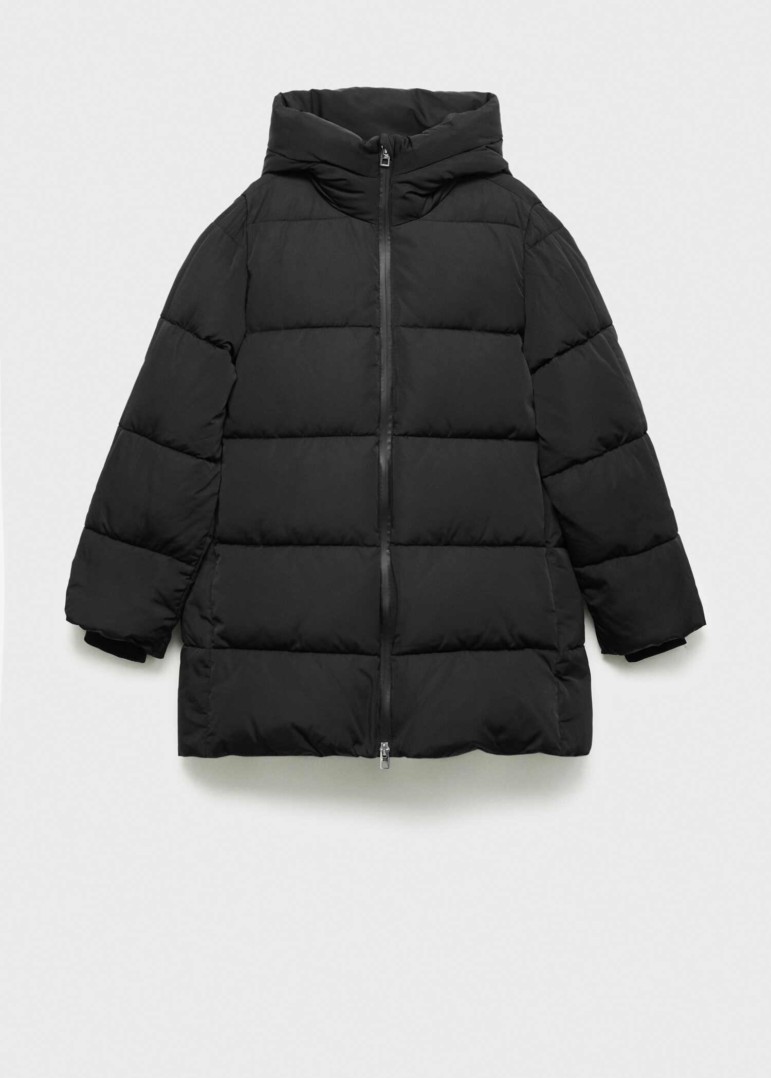 Midi quilted anorak with hood - Article without model