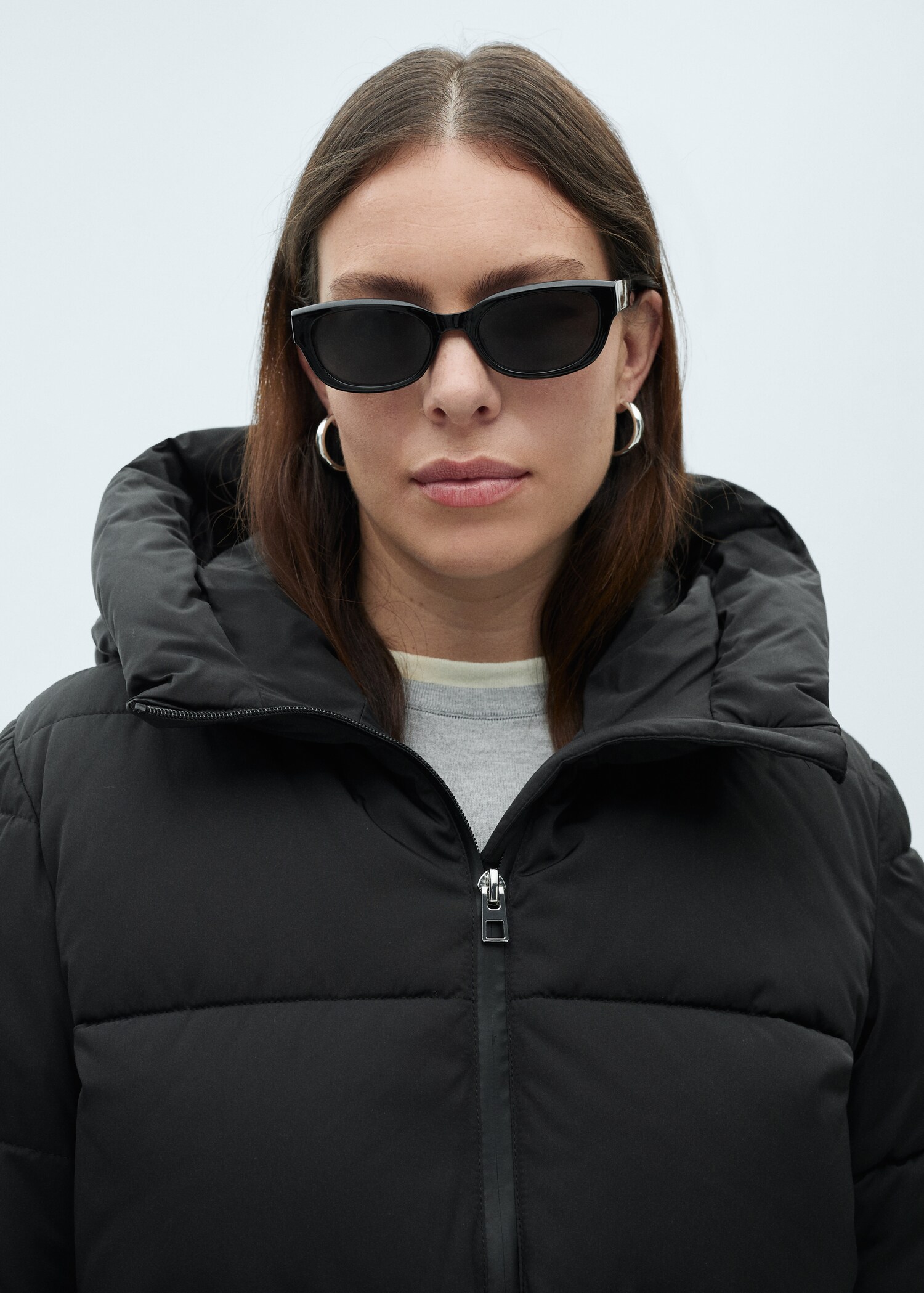 Midi quilted anorak with hood - Details of the article 4