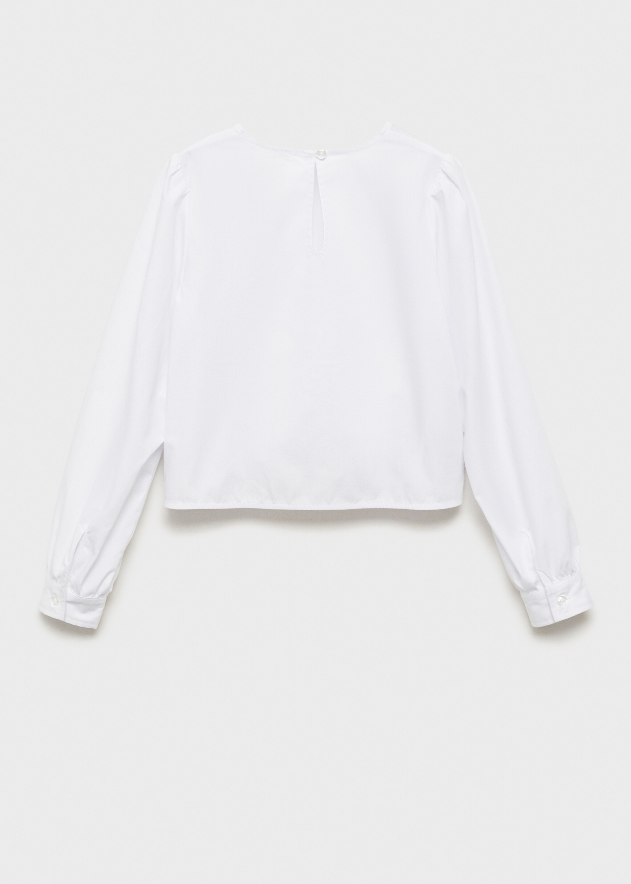 Knotted-hem cotton blouse - Reverse of the article, White. Ref: 87050327-00.