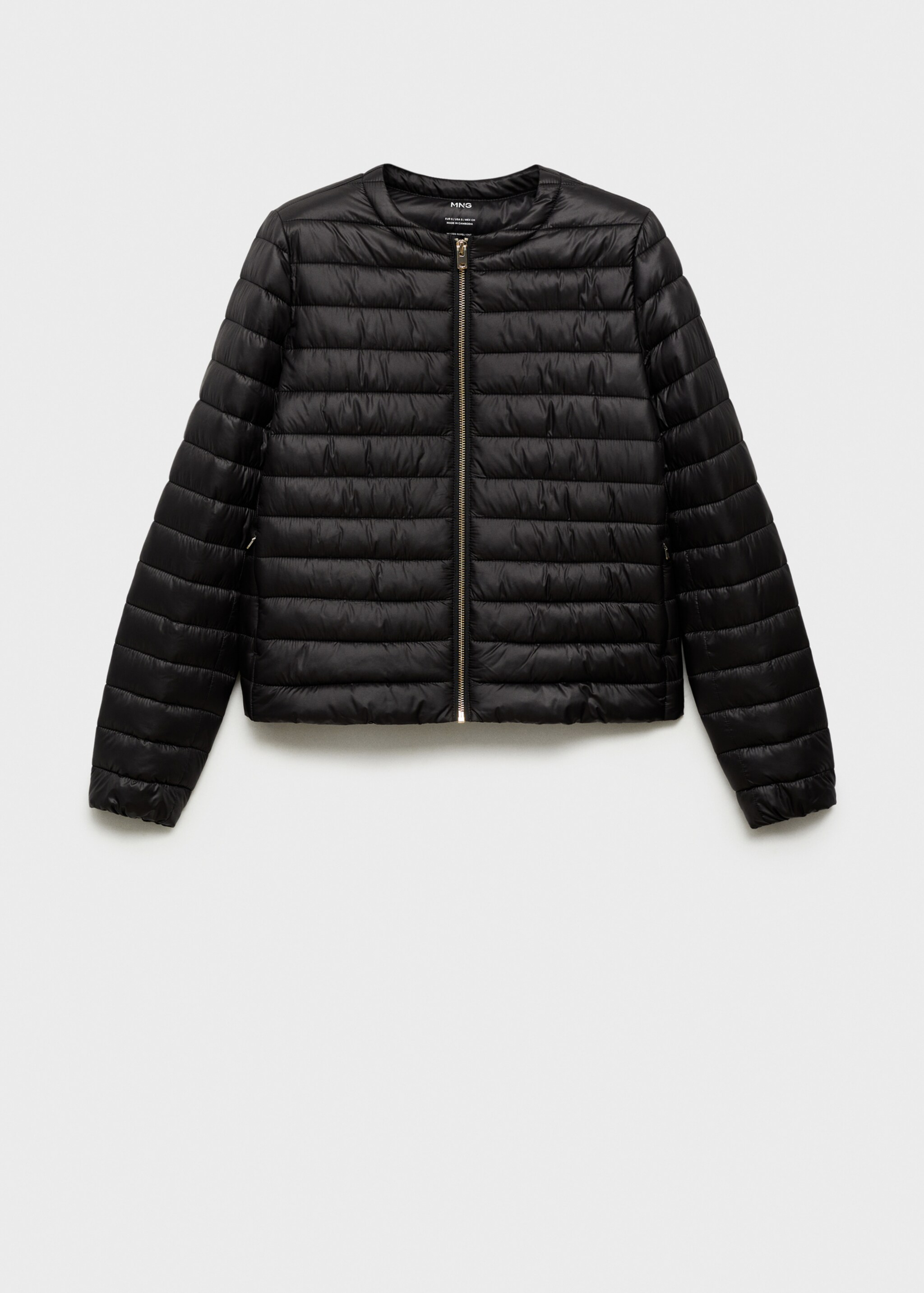 Kurzer Steppanorak mit Taschen - Artikel ohne Model, Schwarz. Ref: 87050349-00.