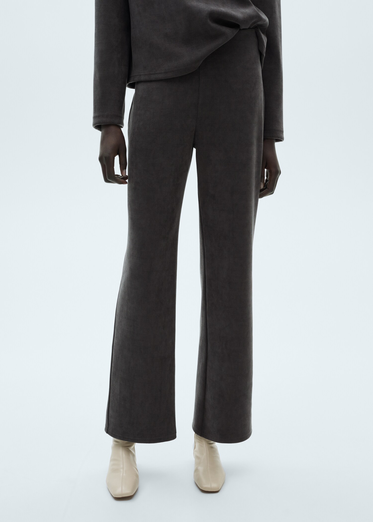 Corduroy straight trousers - Medium plane