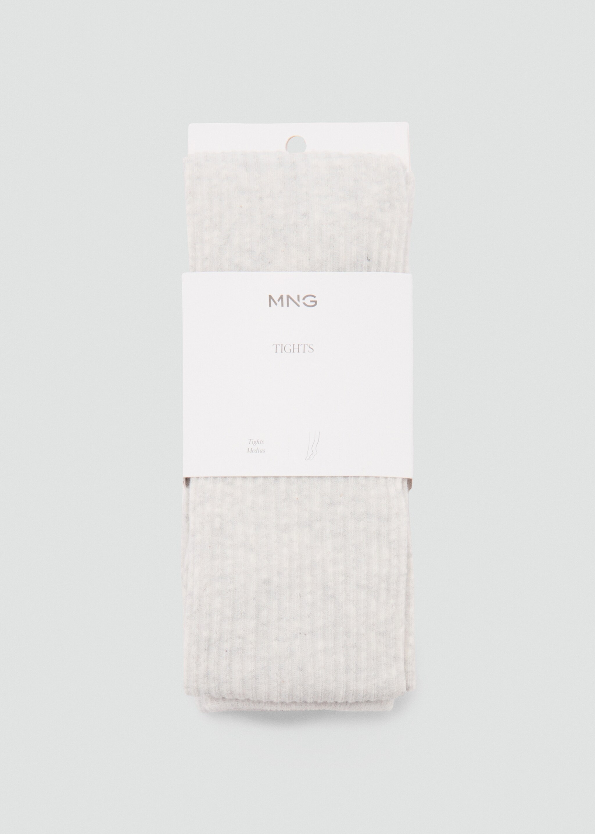 Ribbed tights - Article without model, Light Heather Grey. Ref: 87050351-00.