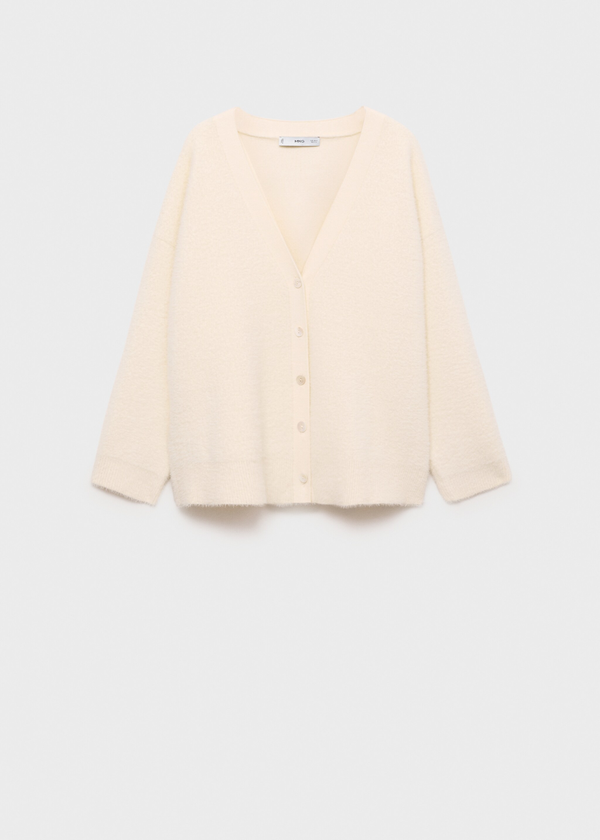 Strickcardigan mit Fell-Effekt - Artikel ohne Model, Ecru. Ref: 87050352-00.