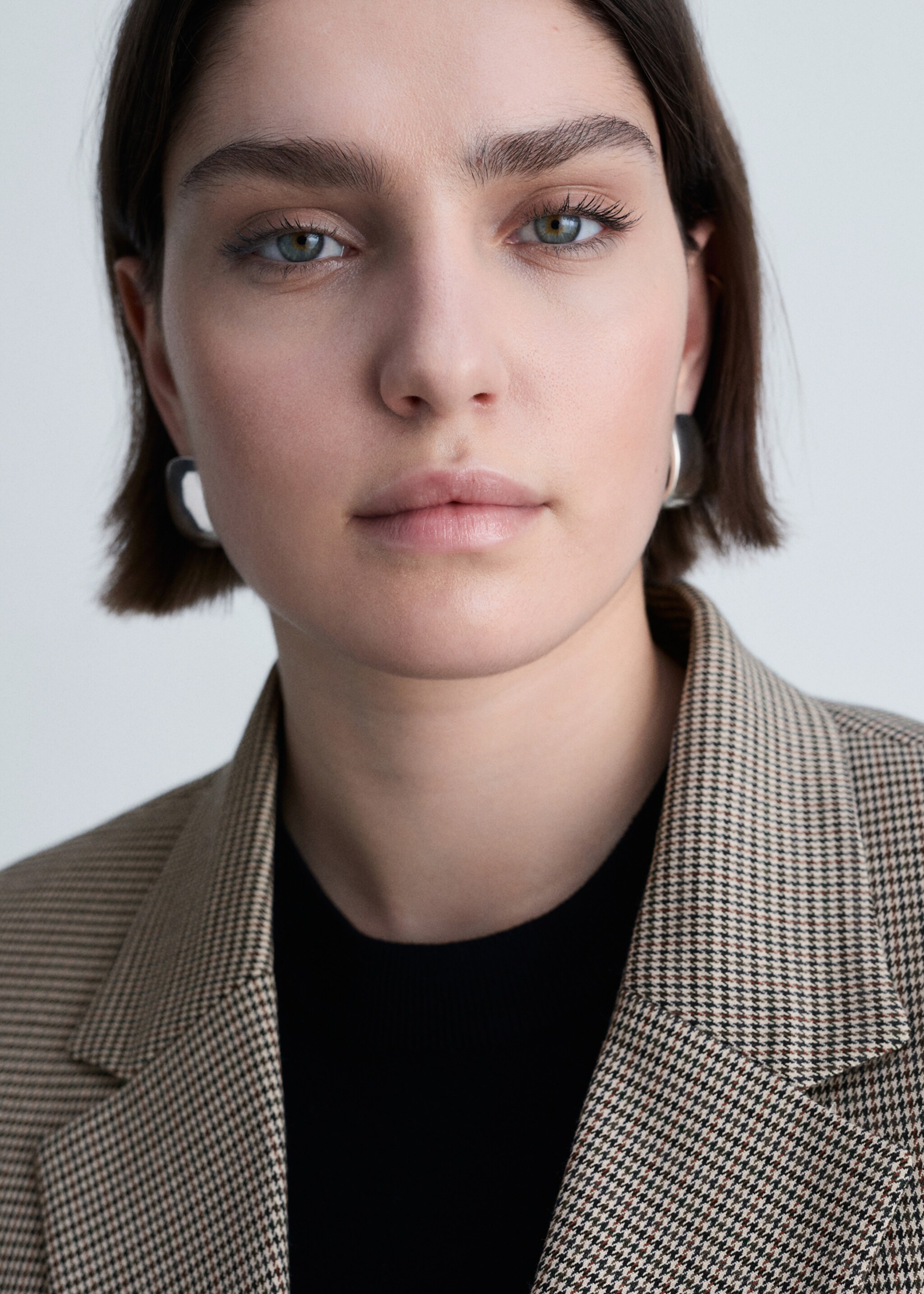 Double-breasted jacket - Details of the article 4, Brown. Ref: 87050355-00.