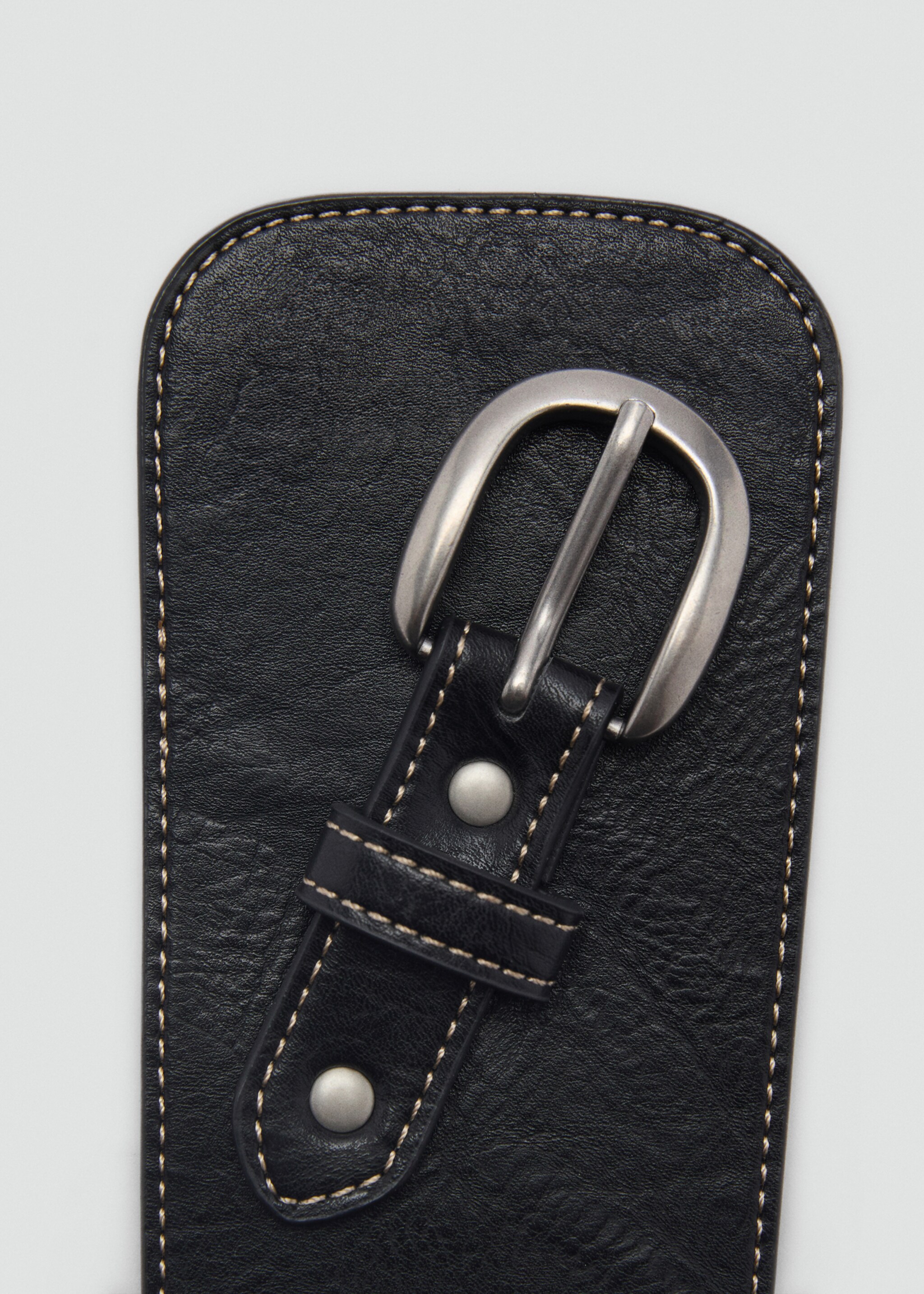 Buckle sash belt - Details of the article 1, Black. Ref: 87050358-00.