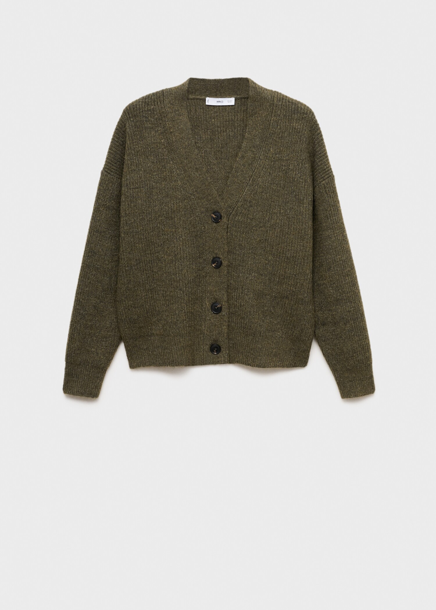 Gerippter Cardigan mit V-Ausschnitt - Artikel ohne Model