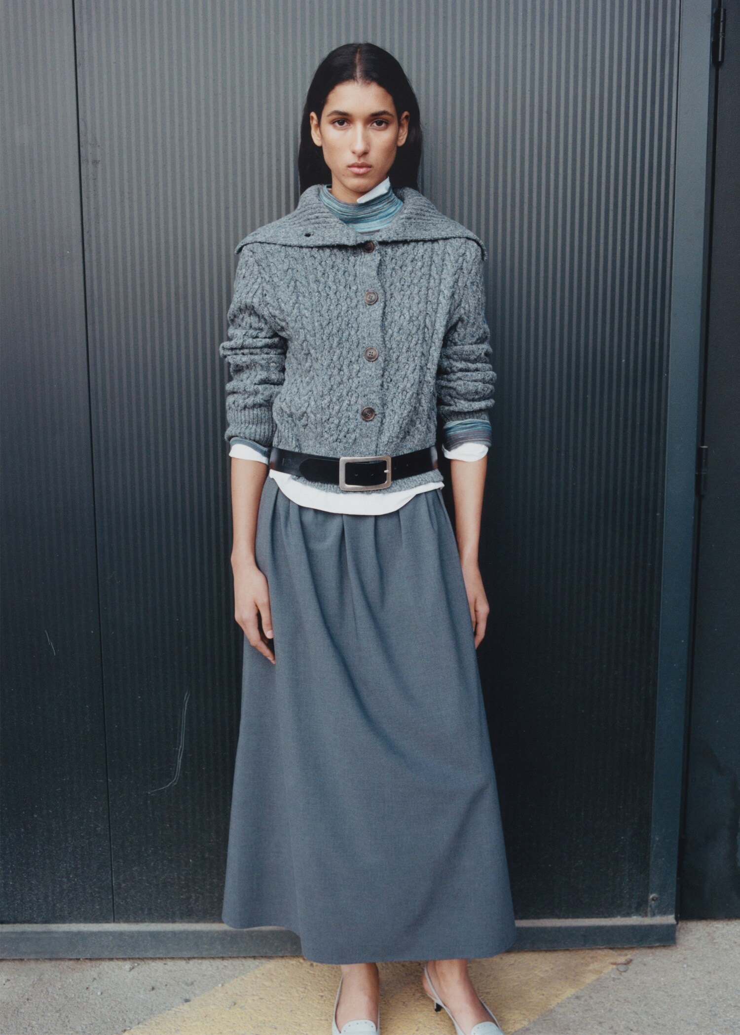 Cabled heather cardigan - Details of the article 7