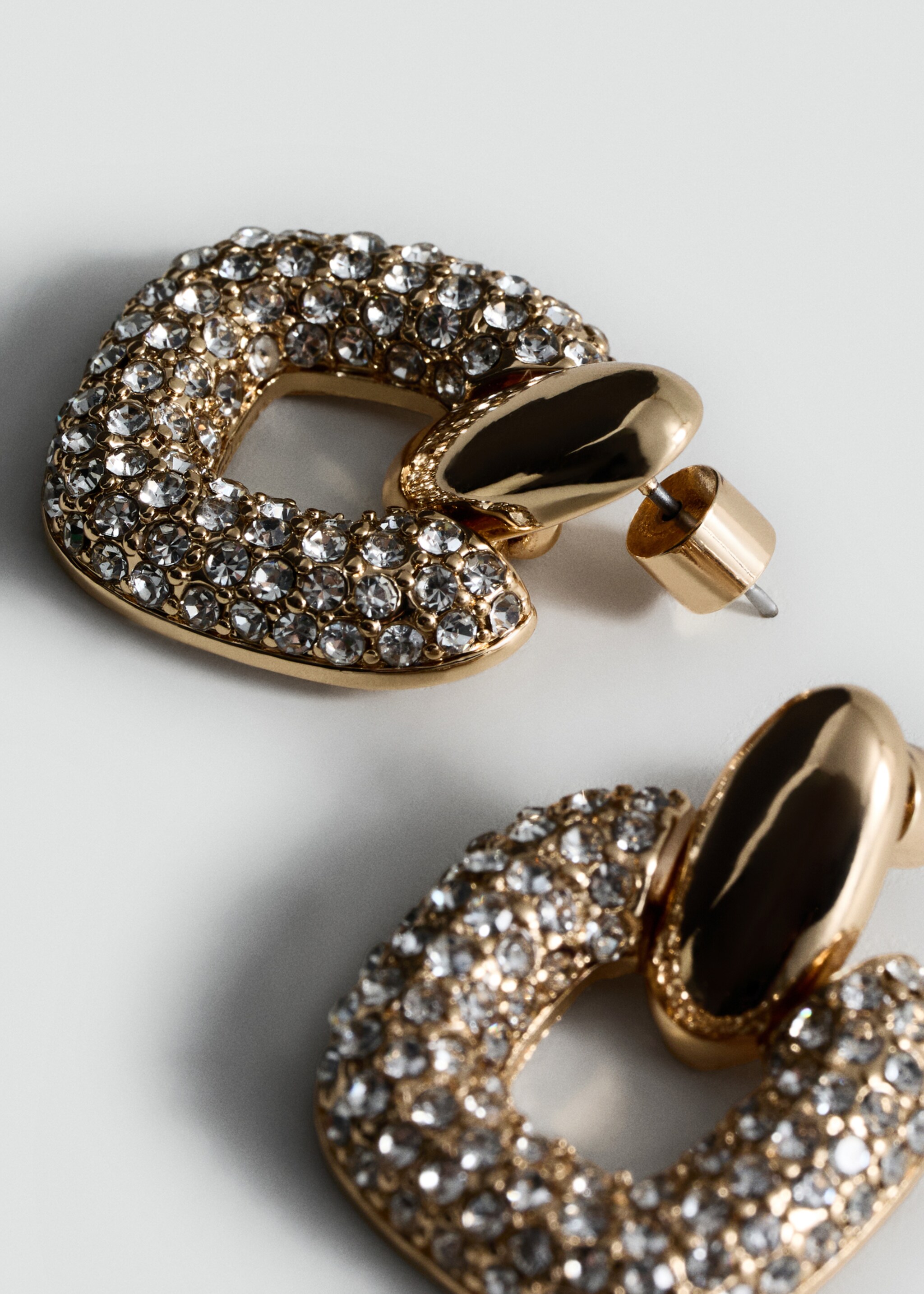 Boucles d'oreilles géométriques cristaux - Plan moyen, Or. Ref: 87050368-00.