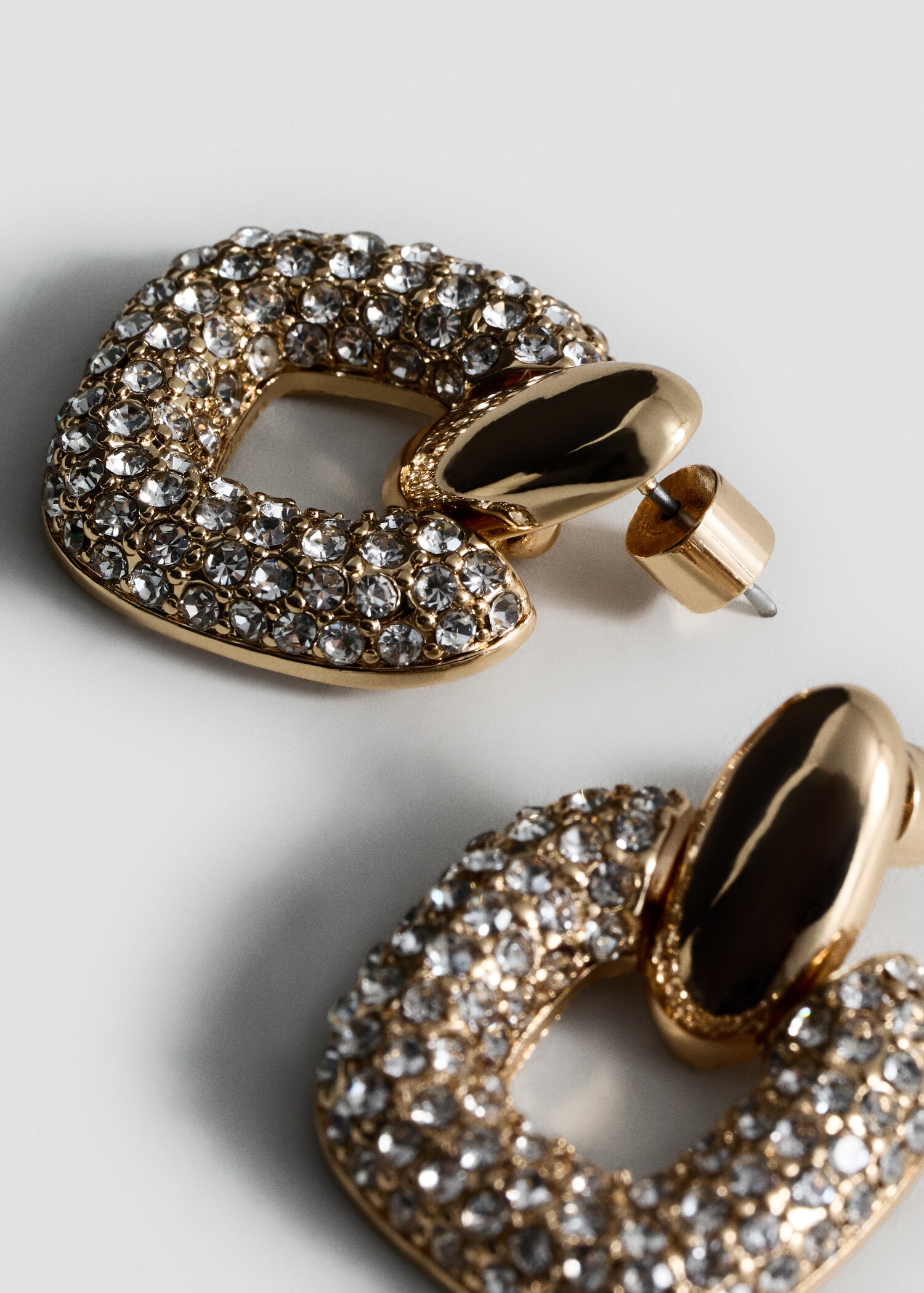 Boucles d'oreilles géométriques cristaux - Plan moyen