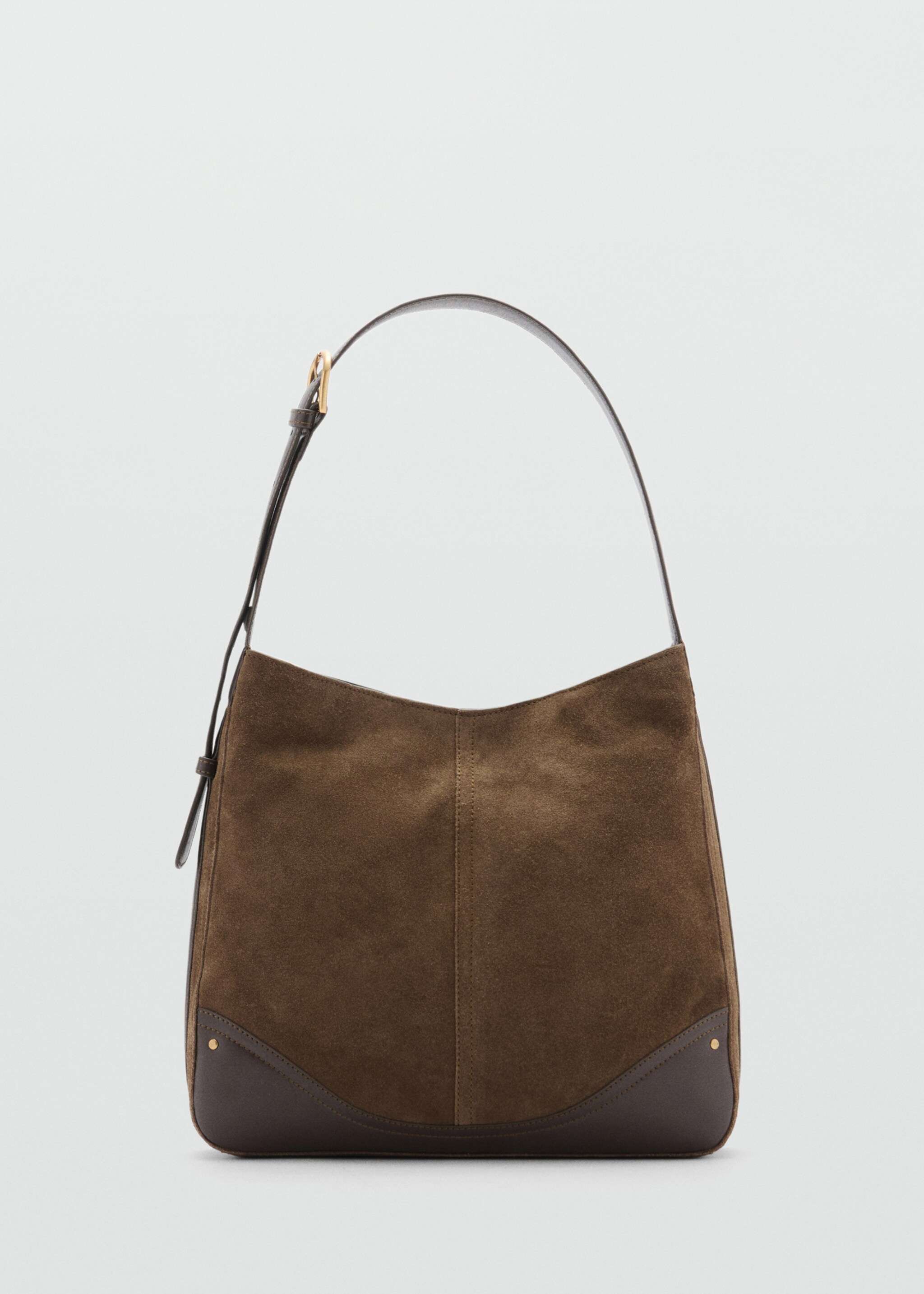 100% split leather bag with buckle - Article without model, Khaki. Ref: 87050417-00.