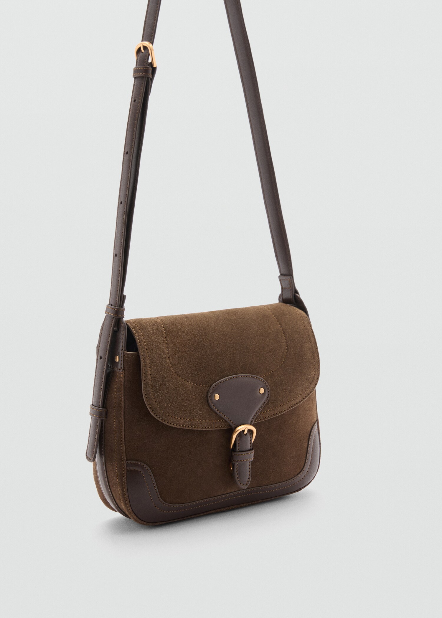 Buckle leather bag - Medium plane