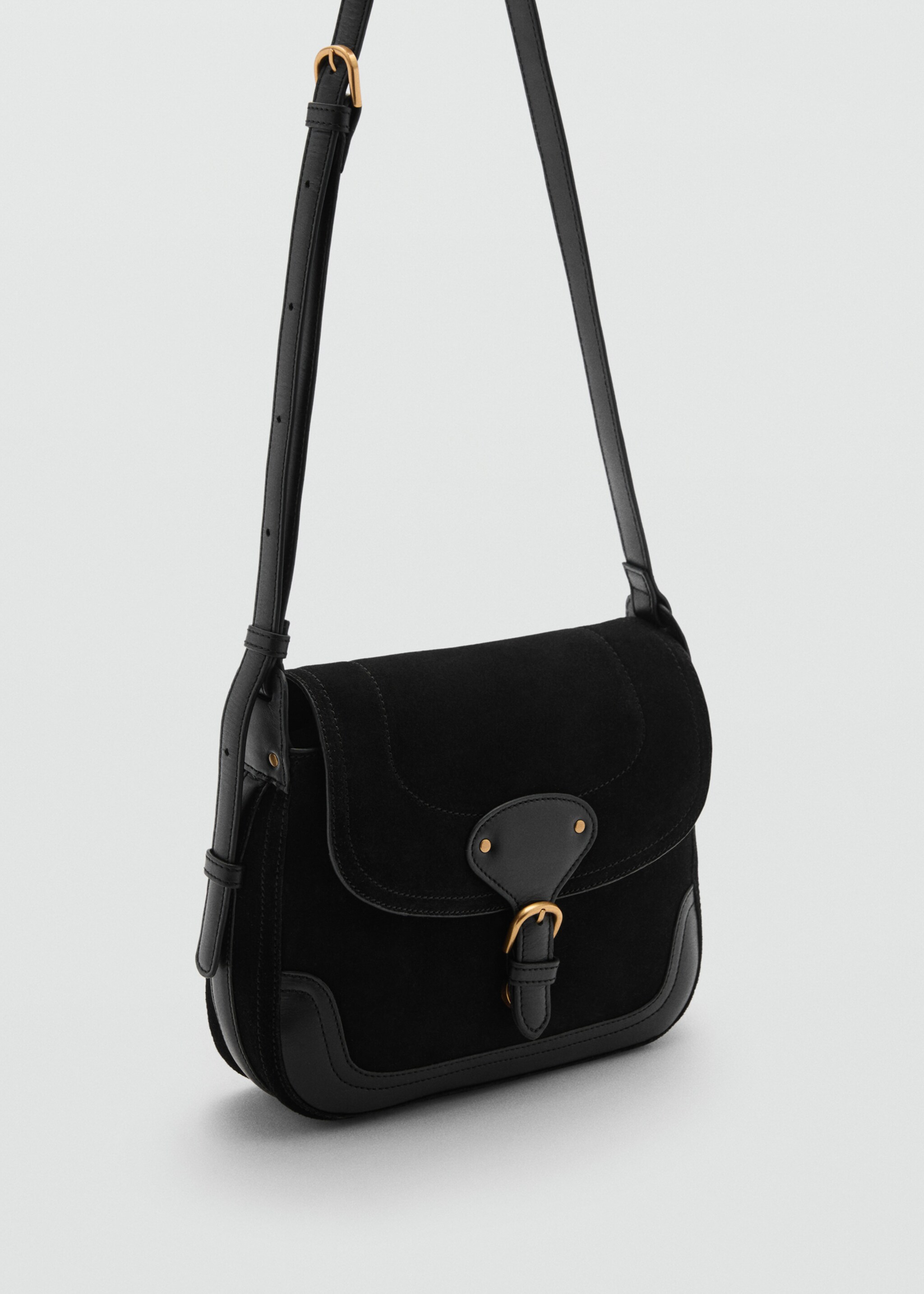 Buckle leather bag - Medium plane, Black. Ref: 87050418-00.