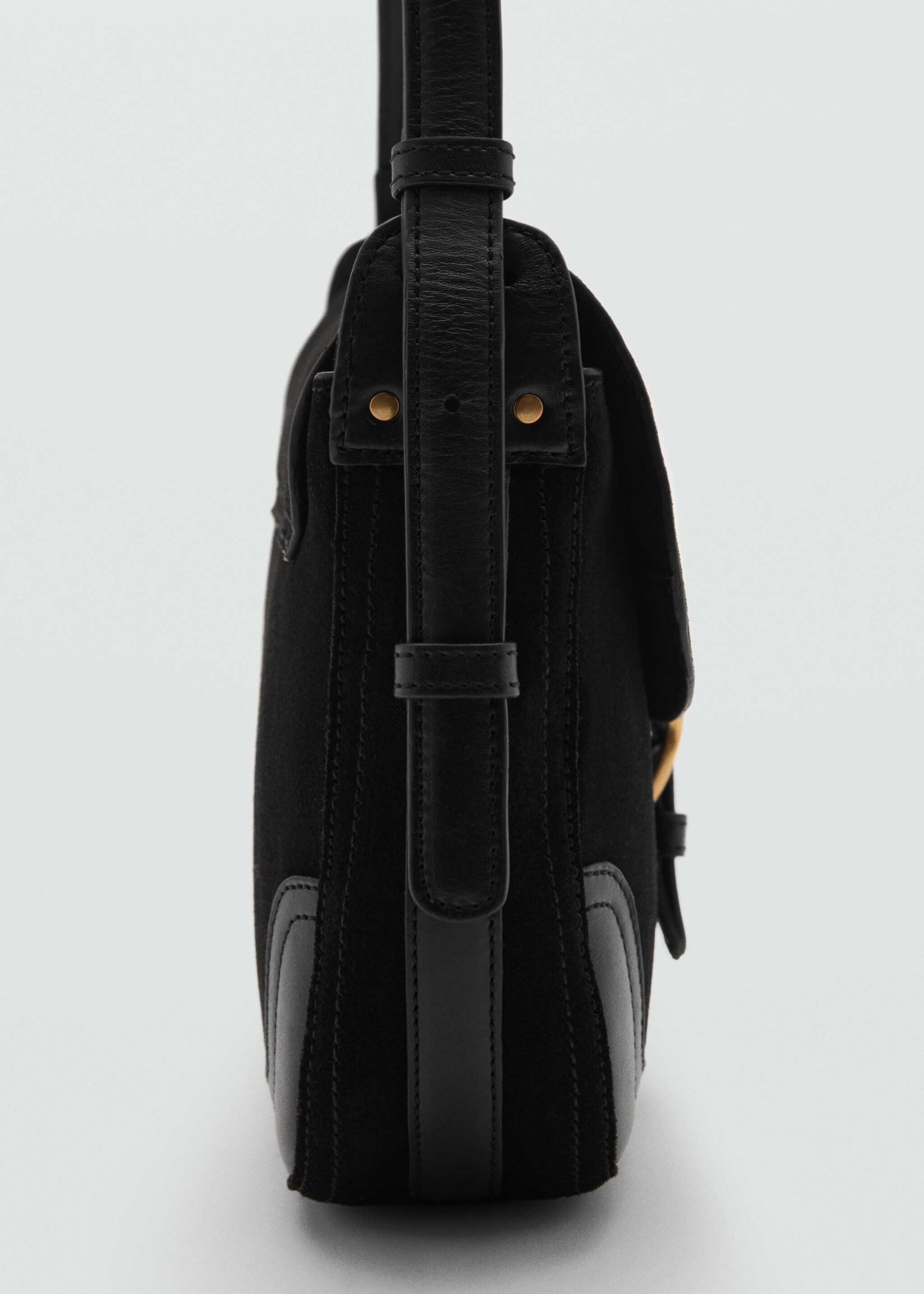 Buckle leather bag - Details of the article 1, Black. Ref: 87050418-00.