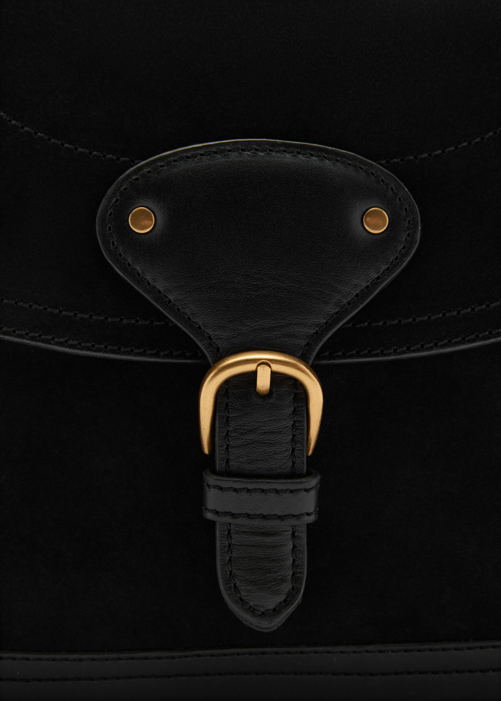 Buckle leather bag - Details of the article 2, Black. Ref: 87050418-00.